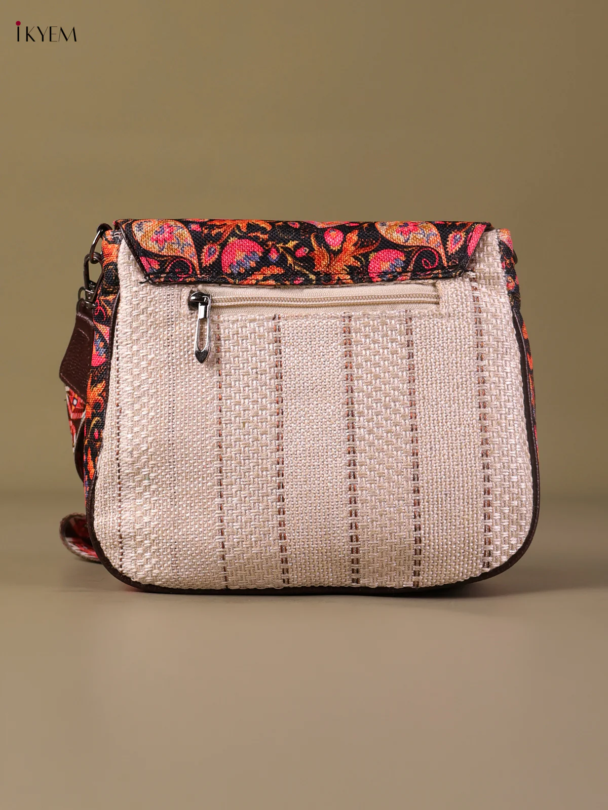 Printed Sling Bag-Cream&Pink-KEG04167 - Image 2