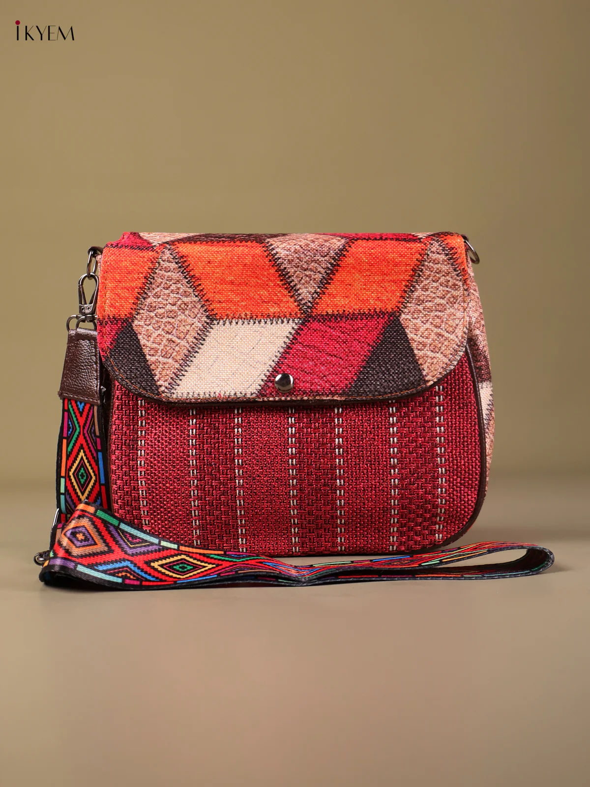 Printed Sling Bag -Pink-KEG04168