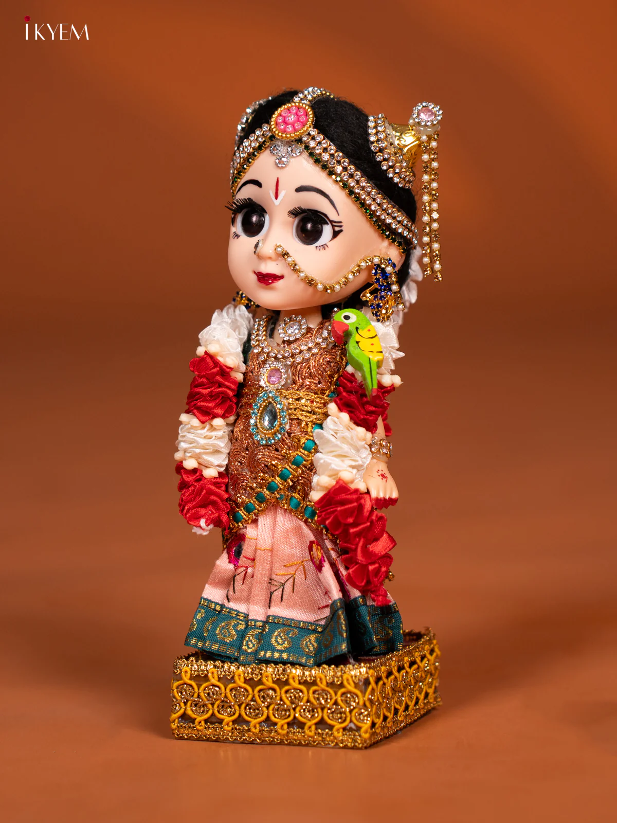 Andal - Golu Display Doll - Peach & Green - KF04112 - Image 2