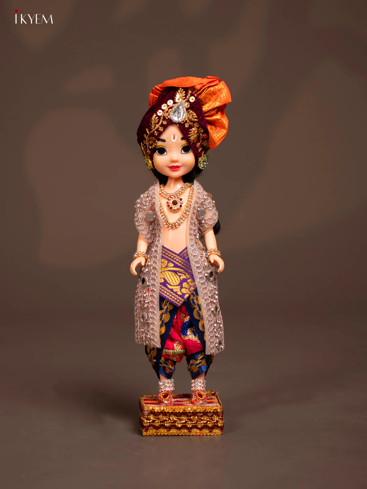 Radha Krishna Couple - Golu Display Doll - Pink & Blue - KF04125 - Image 3