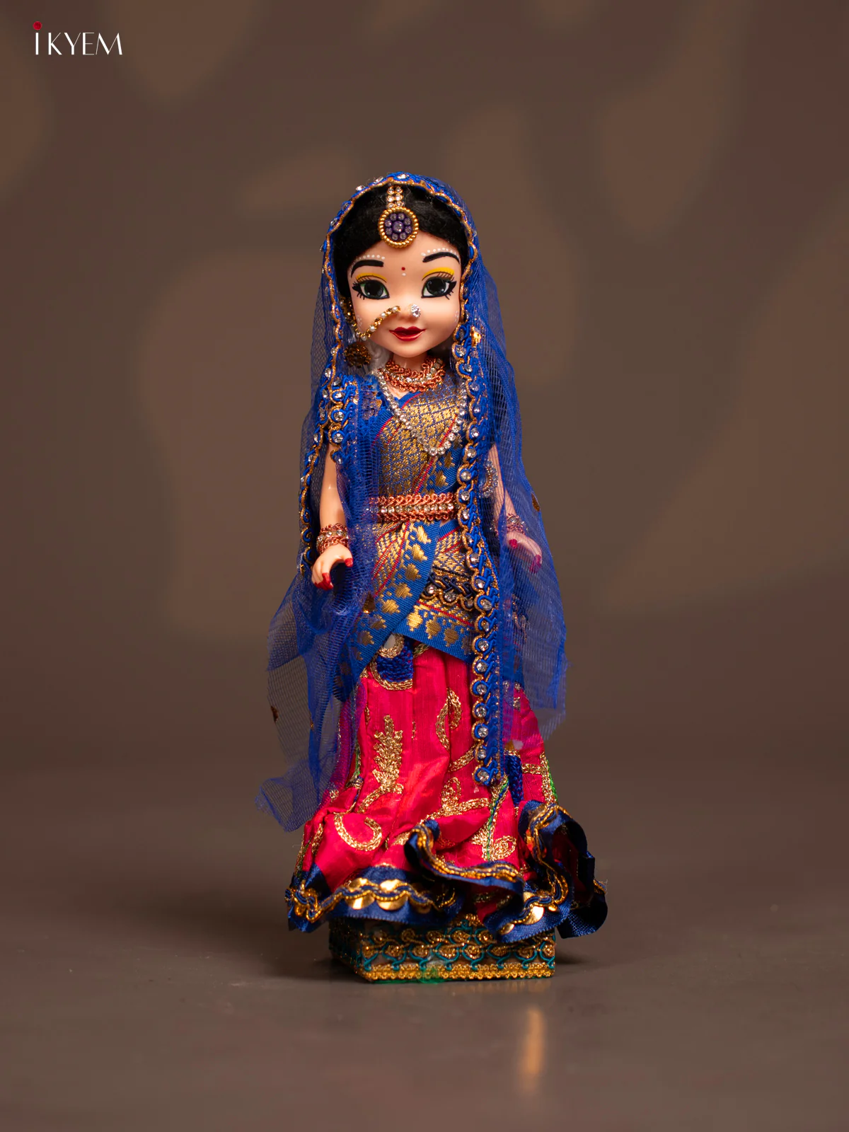 Radha Krishna Couple - Golu Display Doll - Pink & Blue - KF04125 - Image 4