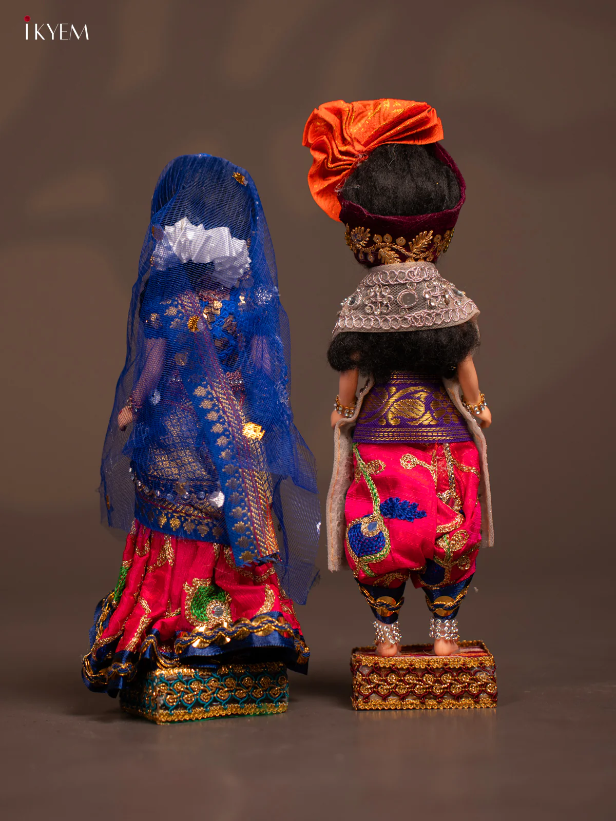 Radha Krishna Couple - Golu Display Doll - Pink & Blue - KF04125 - Image 5