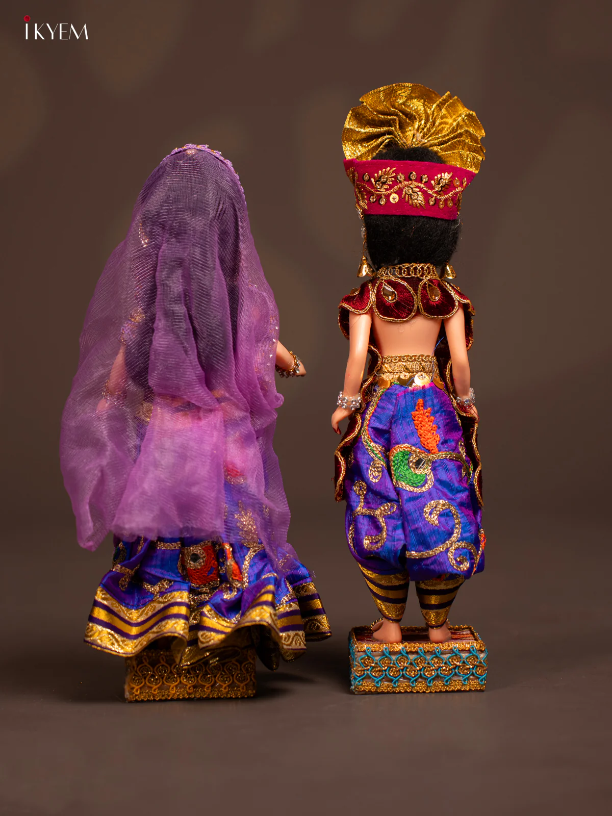 Radha Krishna Couple - Golu Display Doll - Red & Violet - KF04128 - Image 3