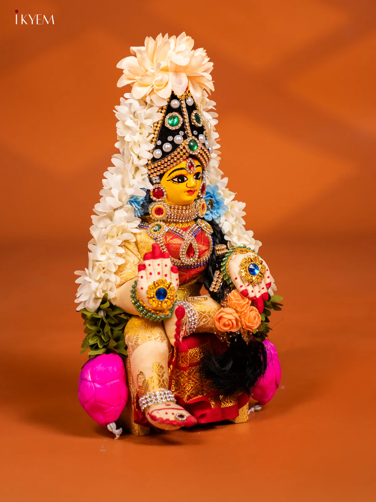 Varamahalakshmi Doll - 12 Inch - Red & Sandal - KF04164 - Image 3