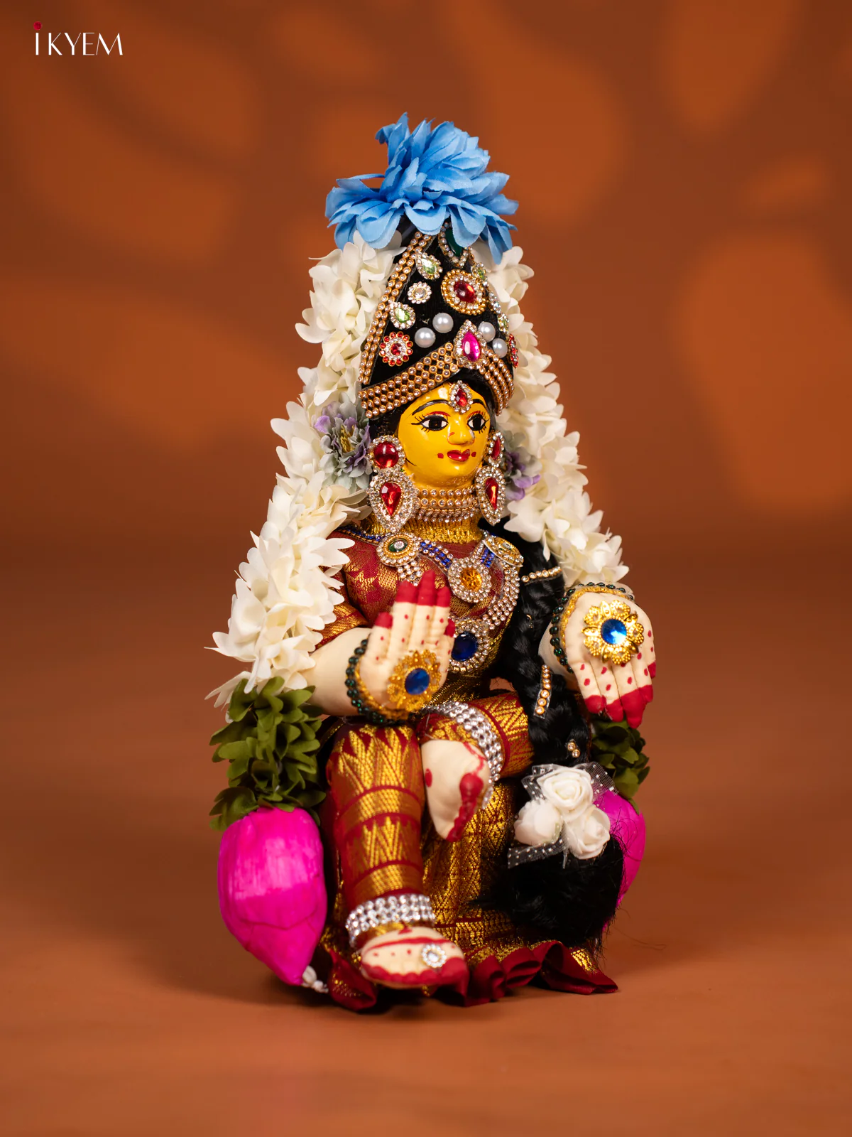 Varamahalakshmi Doll -12 Inch - Maroon - KF04165 - Image 4