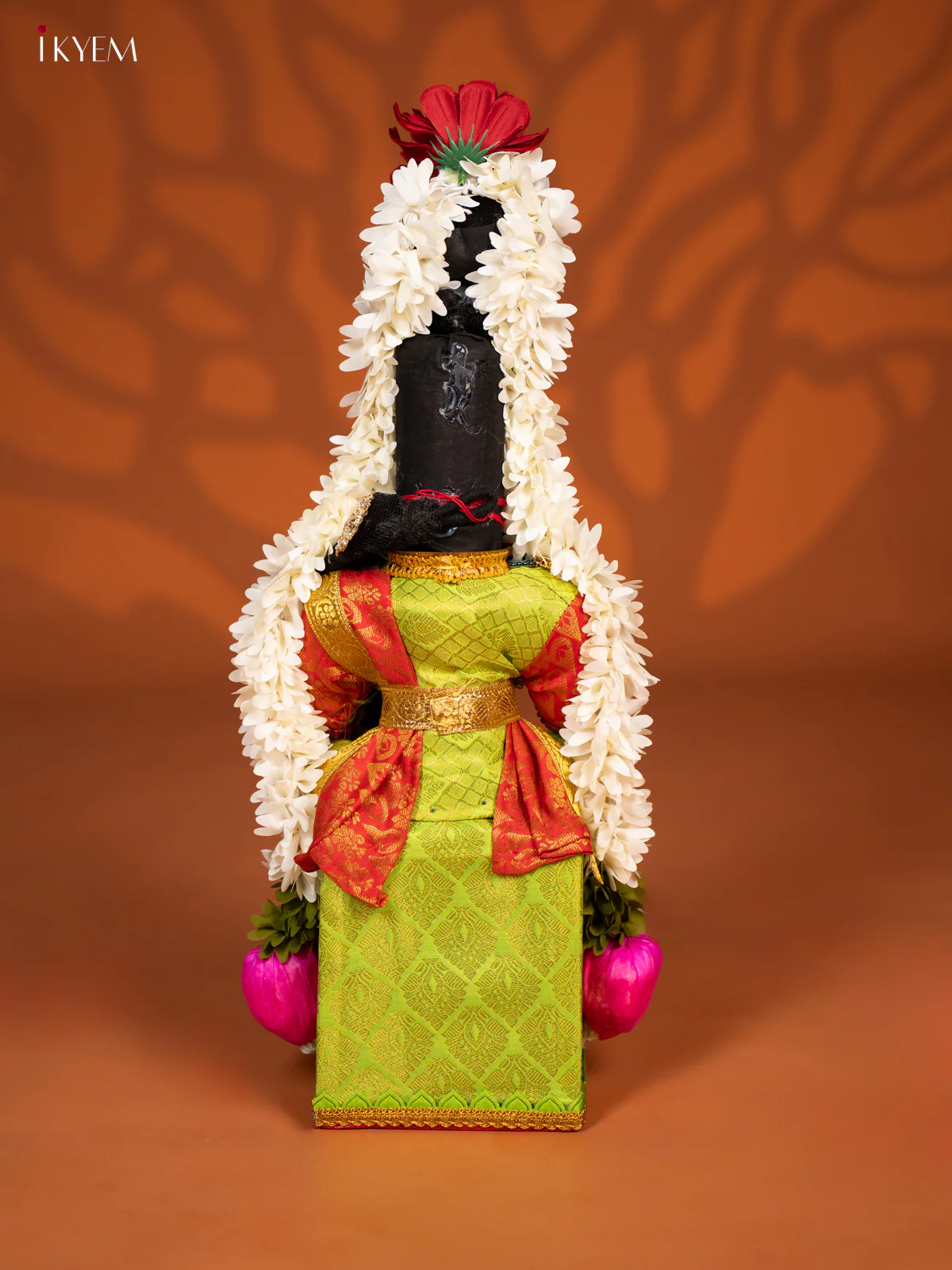 Varamahalakshmi Doll - 18 Inch - Big - Orange & Green - KF04166 - Image 5
