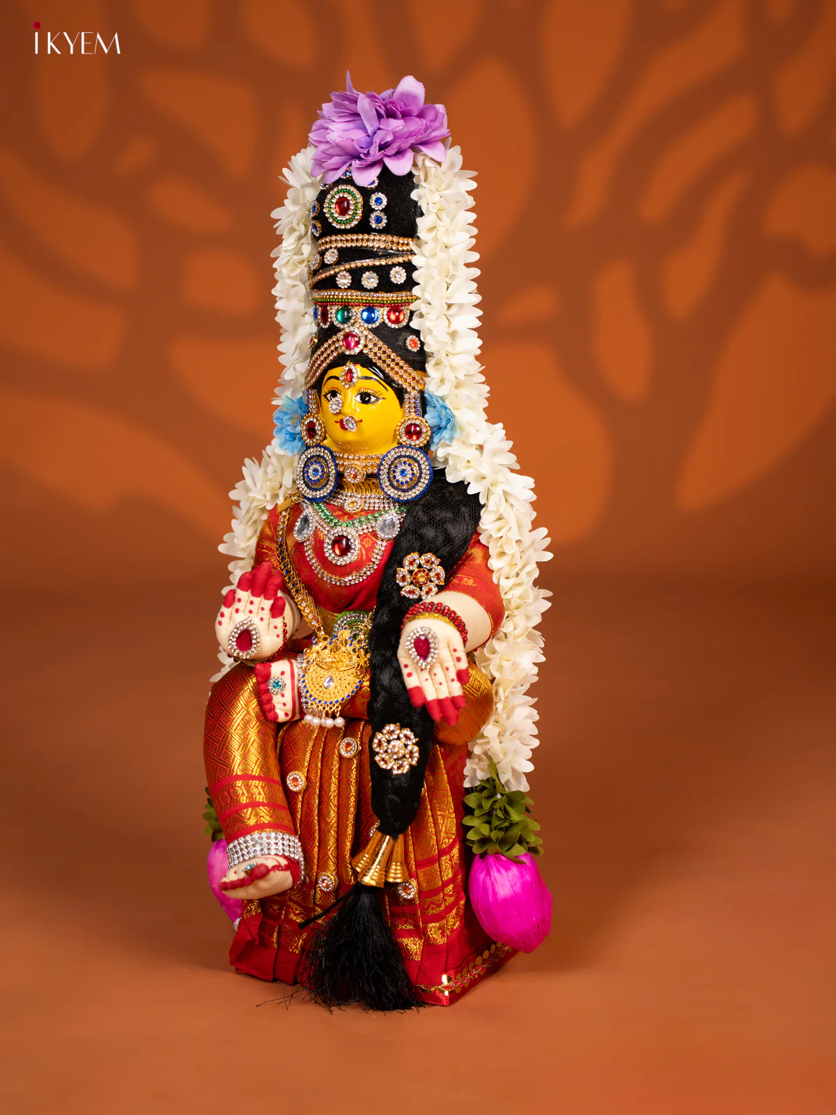 Varamahalakshmi Doll - 18 Inch- Big - Gold & Orange - KF04168 - Image 2
