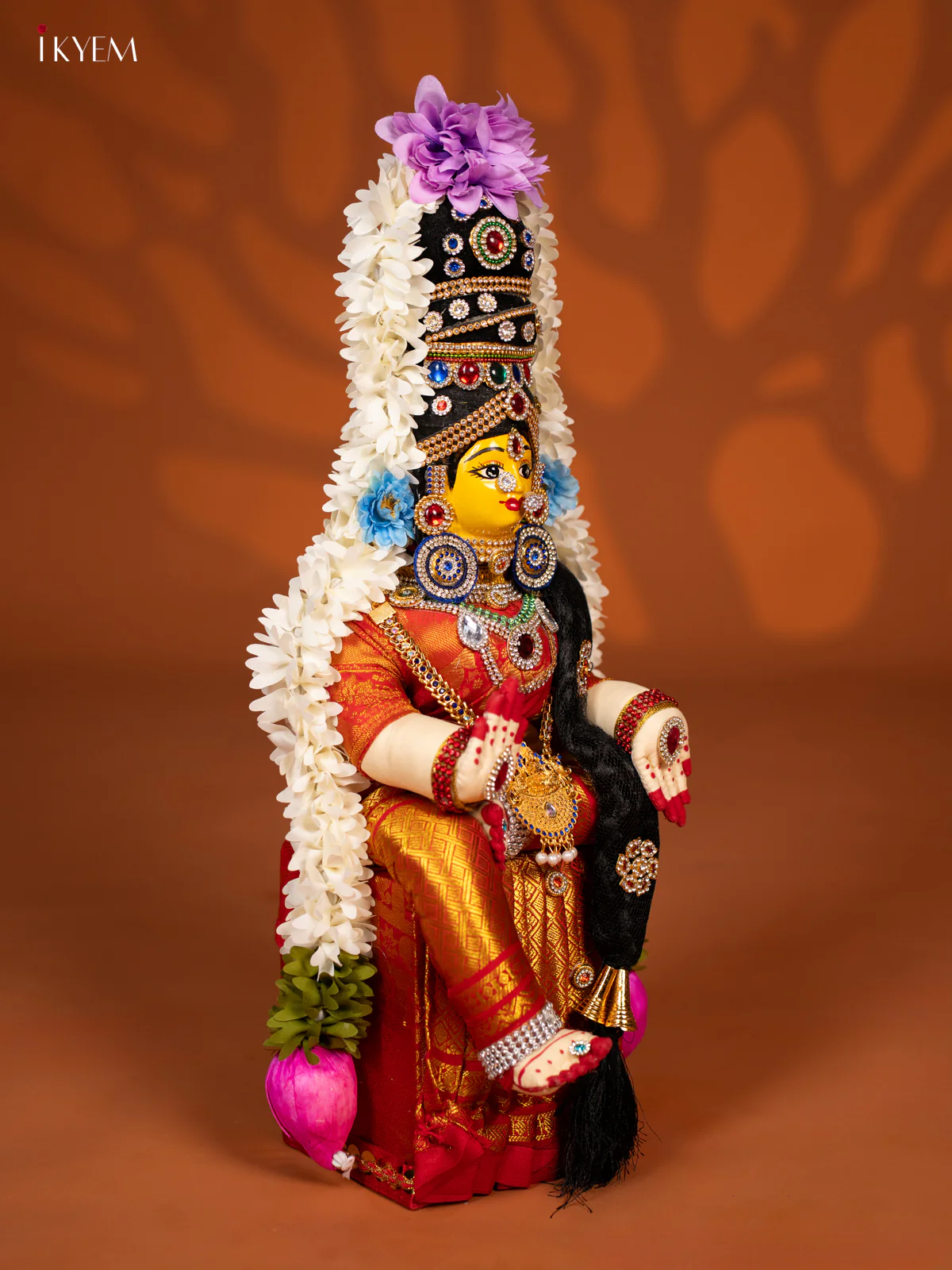 Varamahalakshmi Doll - 18 Inch- Big - Gold & Orange - KF04168 - Image 4
