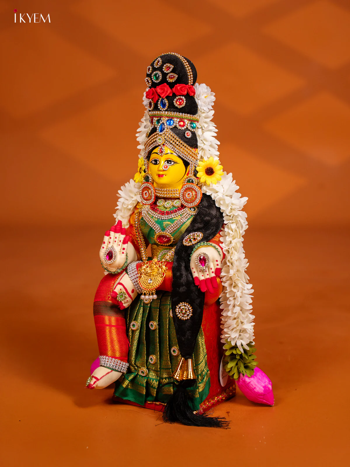 Varamahalakshmi Doll - 18 Inch - Green & Red - KF04170 - Image 2