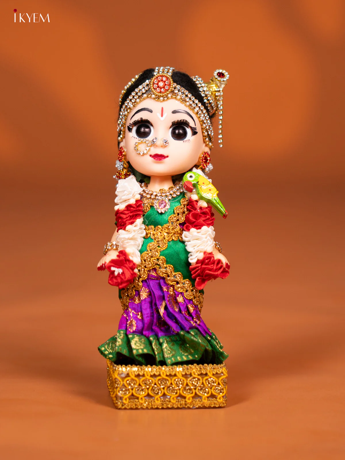 Andal - Golu Display Doll - Violet & Green - KF04190