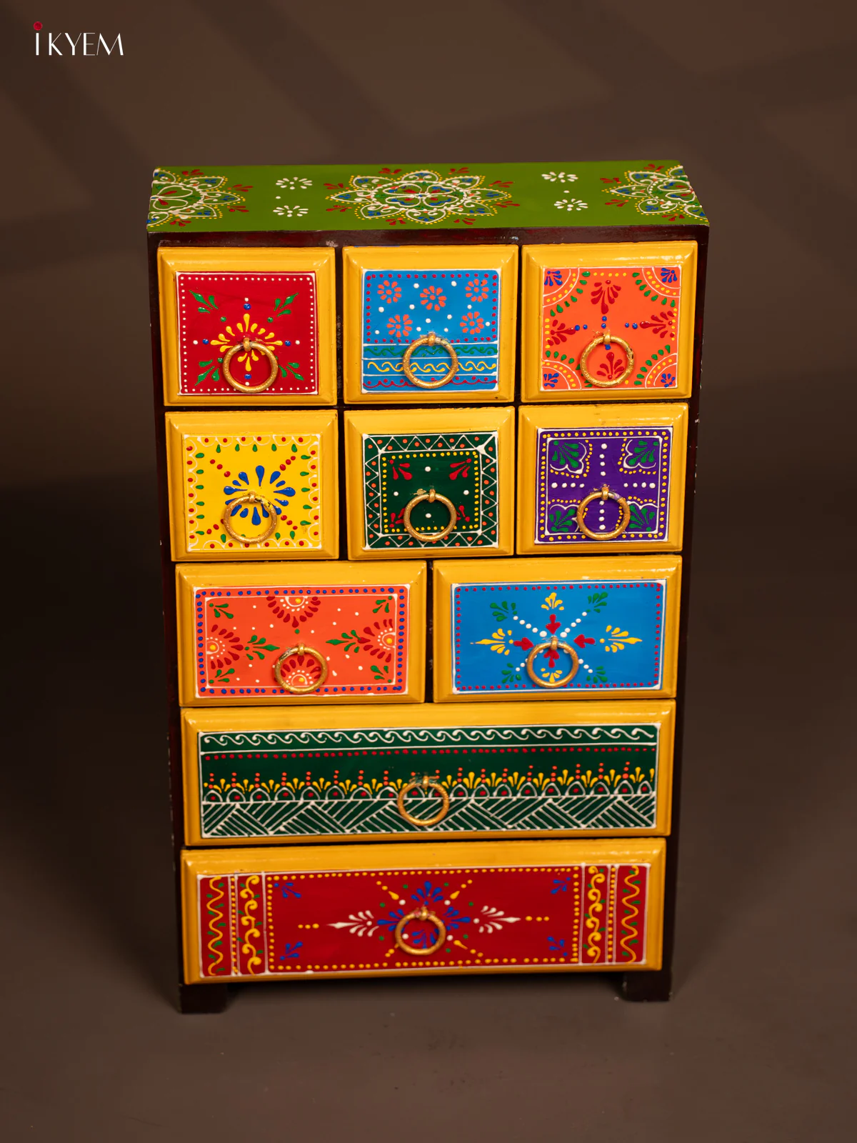 Hand-Painted Wooden Chest of 10 Drawers - 20 Inch - KF07119 - Image 2
