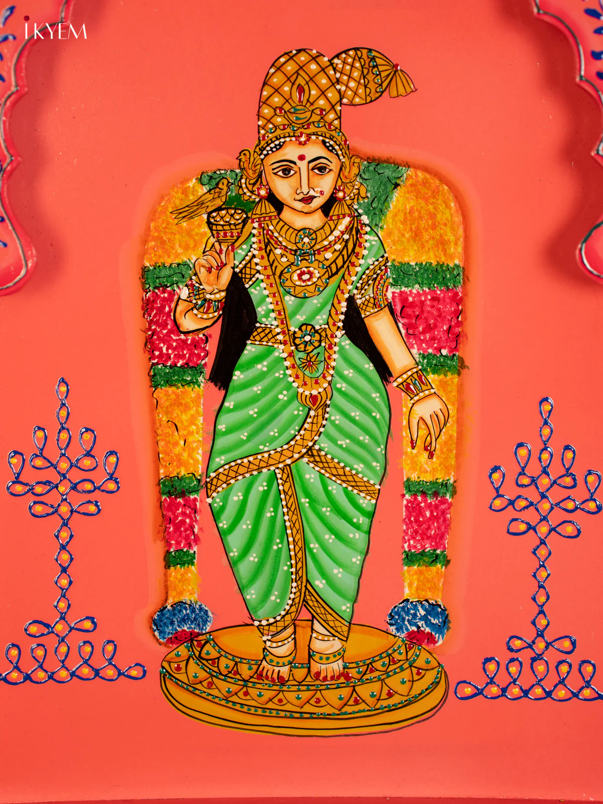 Wooden Hand Painted Wall Hanging Frame - Andal - KF07130 - Image 3