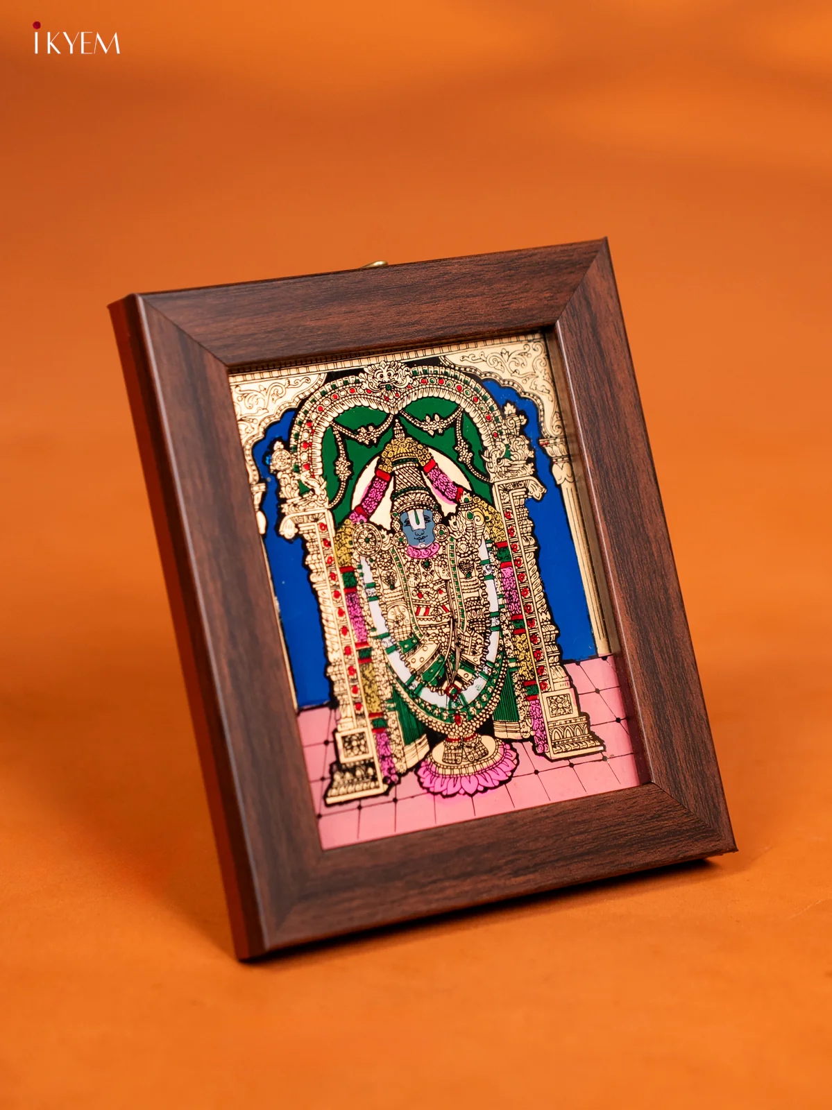 Reverse Glass Painted wall hanging Frame - Balaji - Blue - KF10115 - Image 3