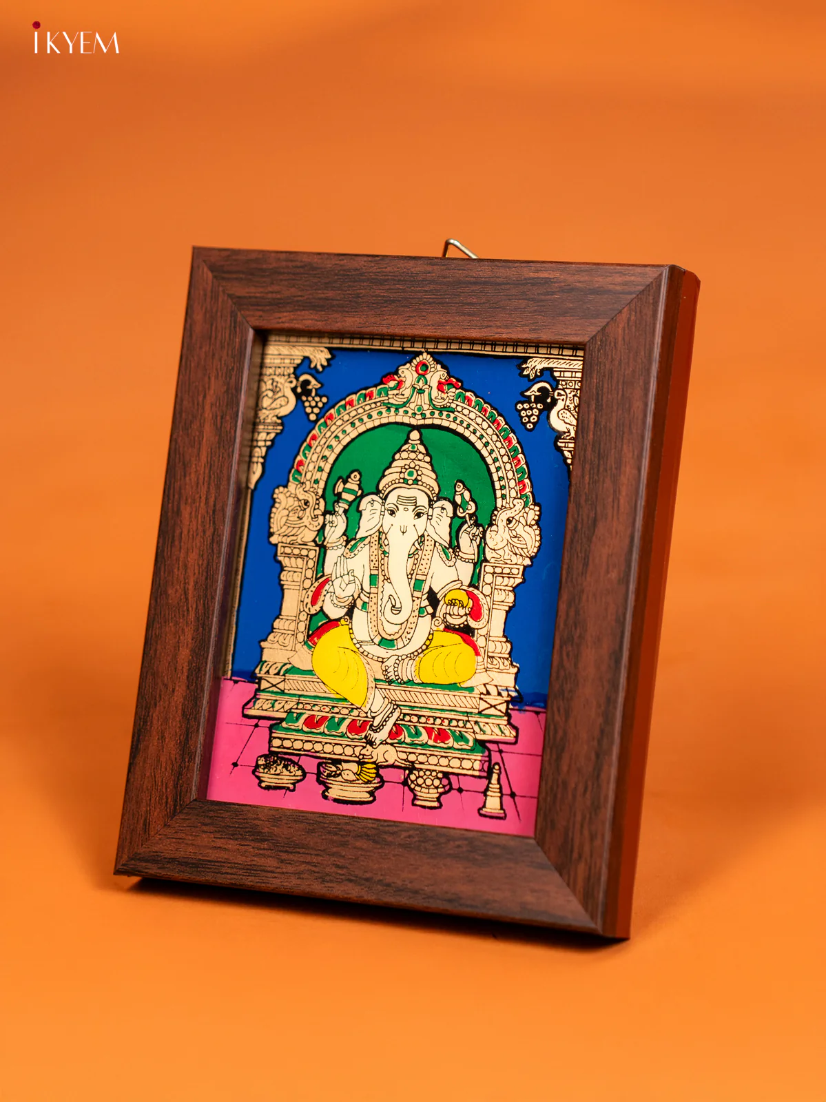 Reverse Glass Painted wall hanging Frame - Ganesha - Blue - KF10117 - Image 2