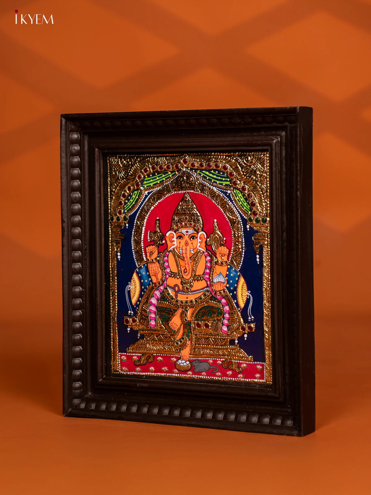 Ganesha Tanjore painting - (13 x 15) - KF10250 - Image 3