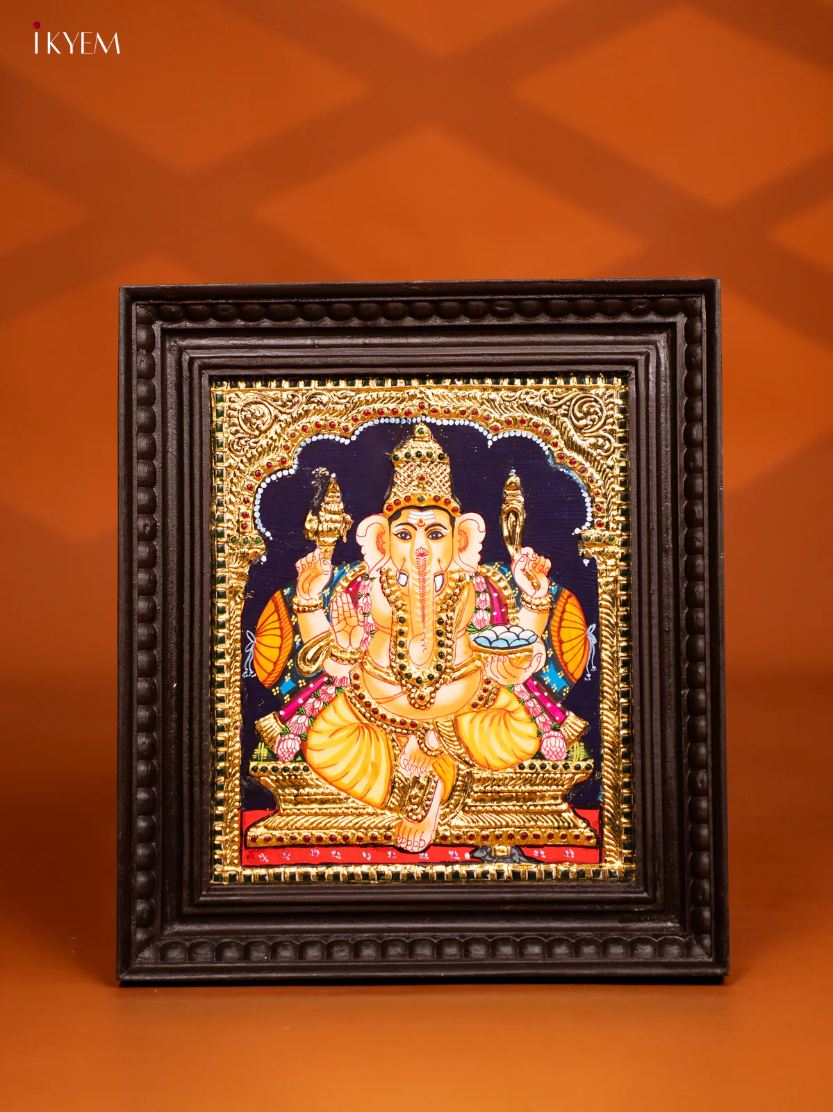 Ganesha Tanjore painting - (13 x 15) - KF10251