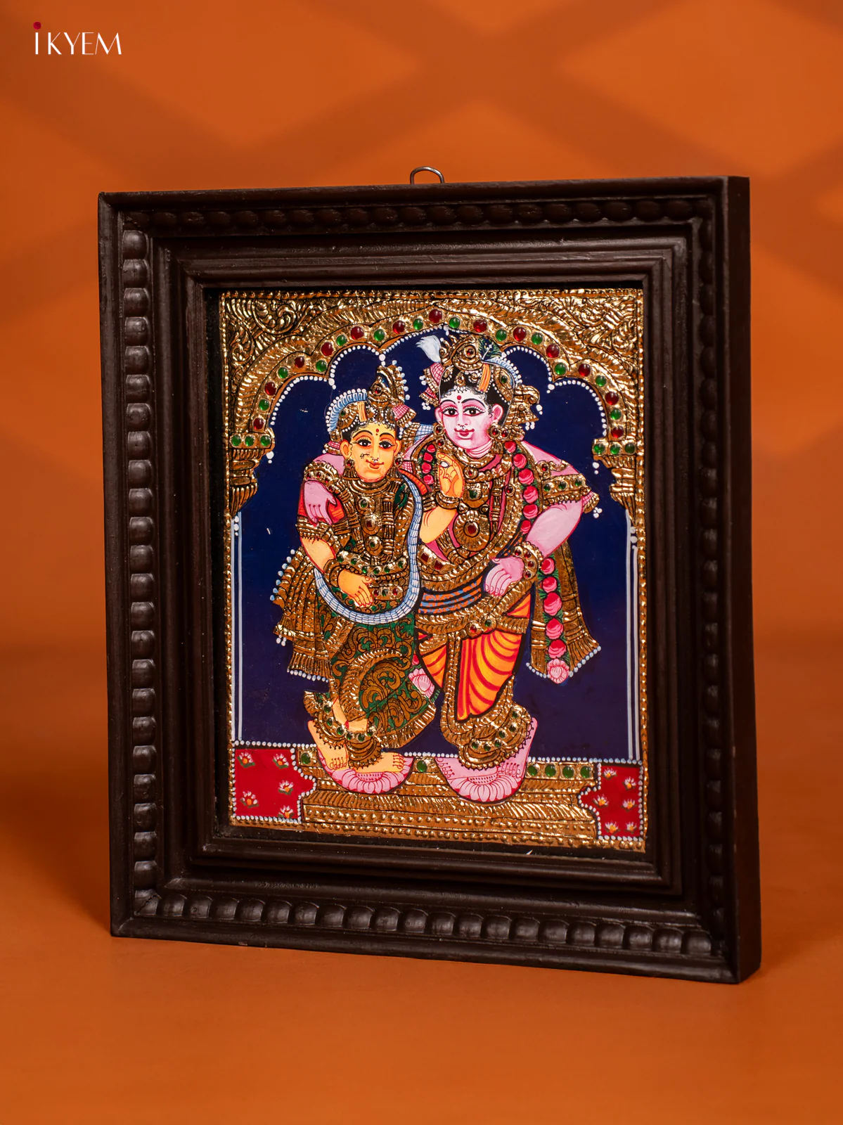 Radha Krishna Tanjore painting - (13 x 15) - KF10259 - Image 3