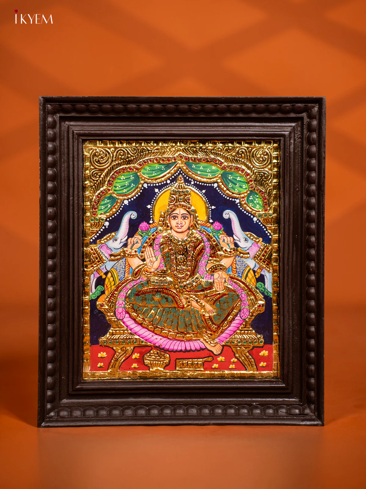 Gaja Lakshmi Tanjore painting (13 x 15)- Tanjore Painting - KF10264