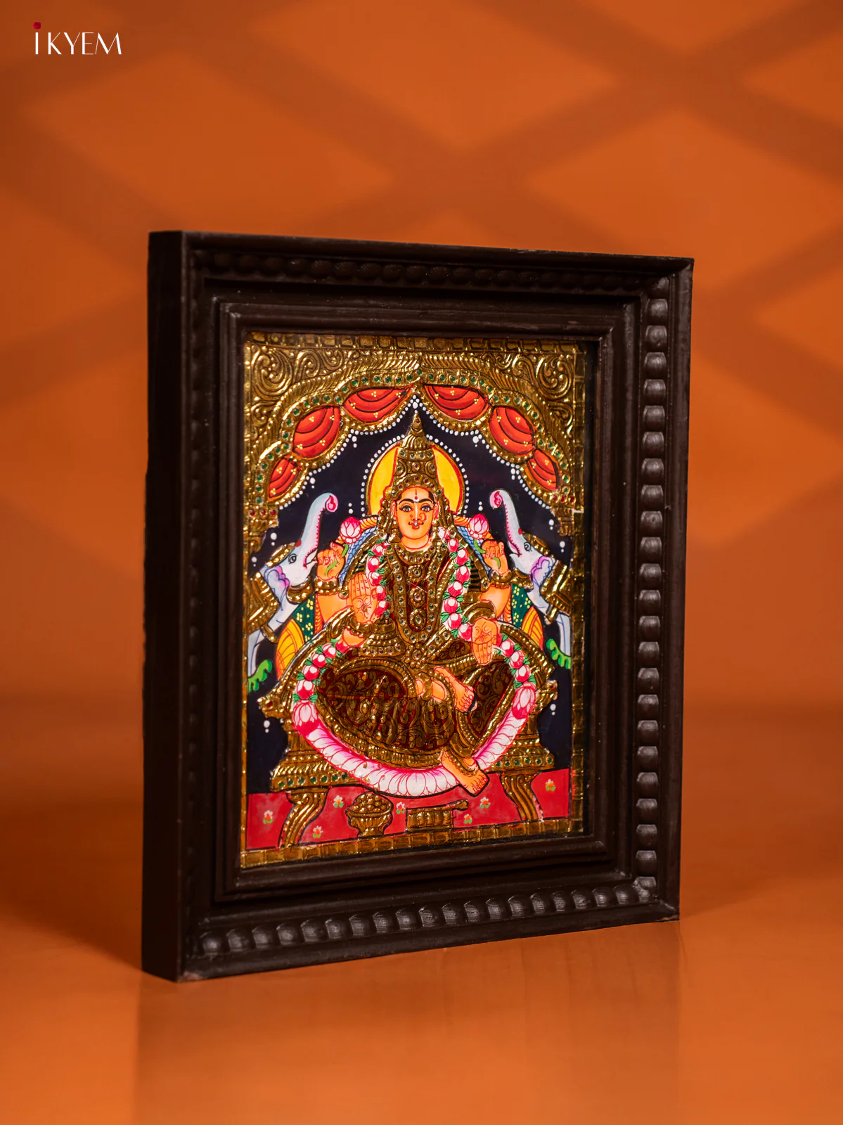 Gaja Lakshmi Tanjore painting - (13 x 15)- KF10265 - Image 2