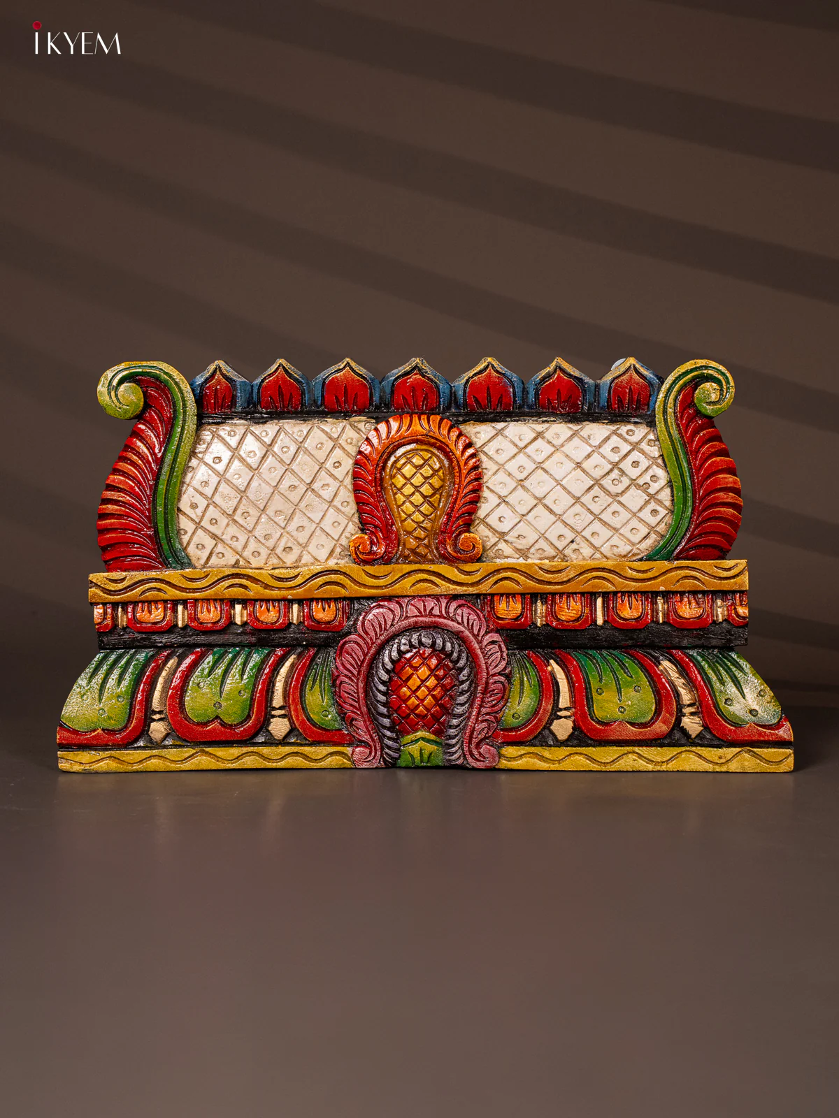Hand-Painted Wooden Gopuram Panel - (10x17.5) Inch - KF19114