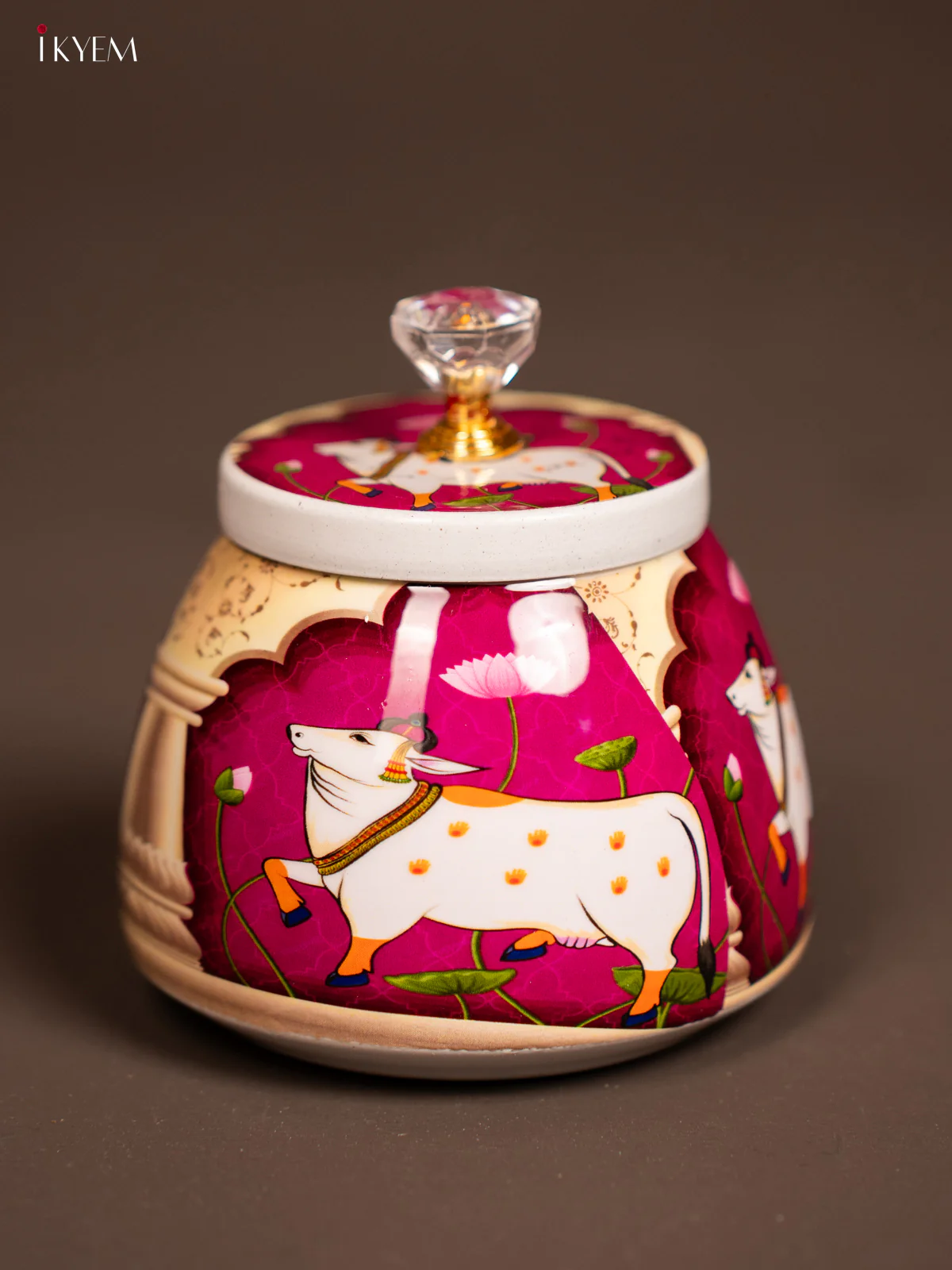 Pichwai Nuts jar - Cow - Purple - KF21160