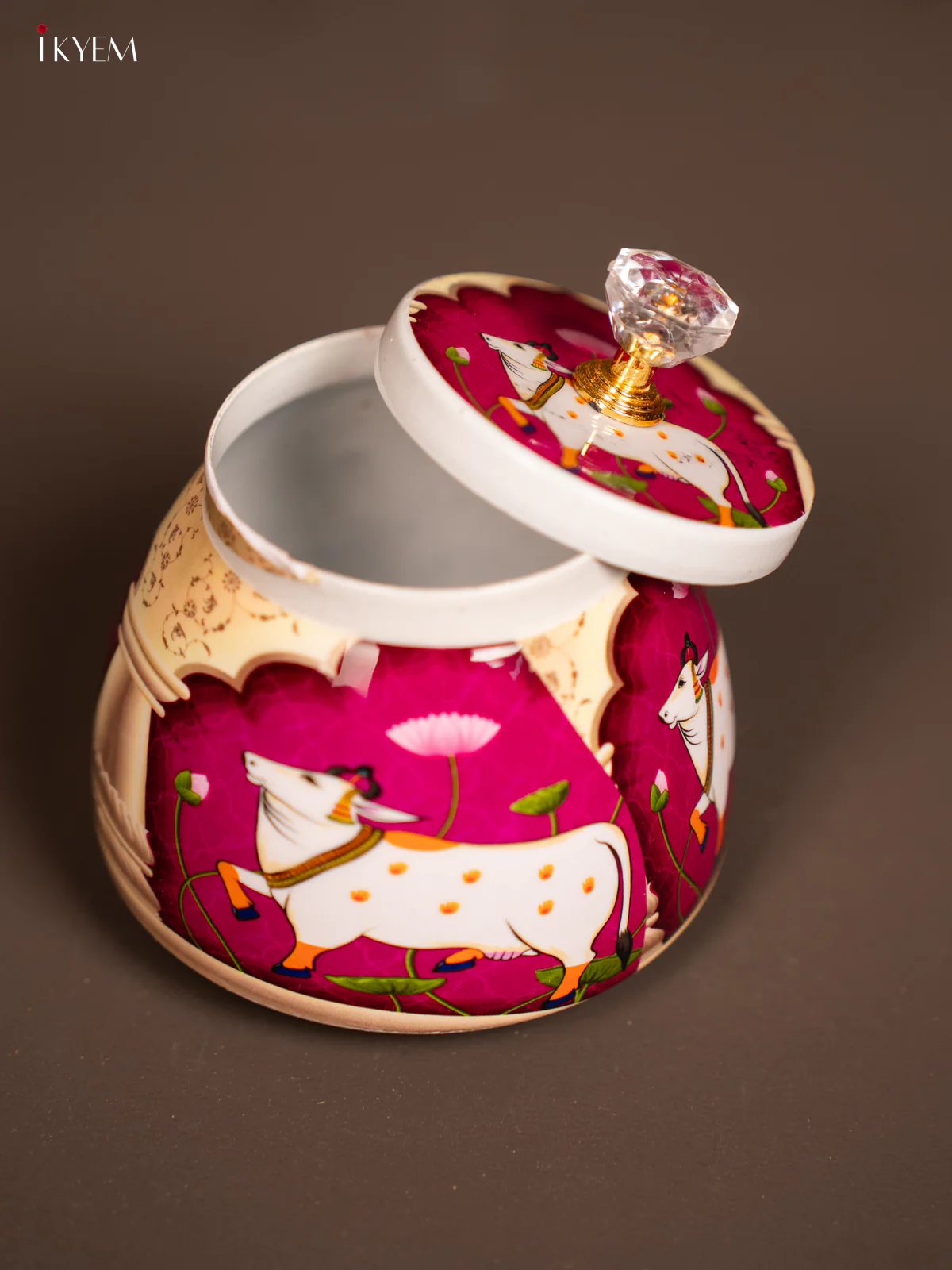 Pichwai Nuts jar - Cow - Purple - KF21160 - Image 3