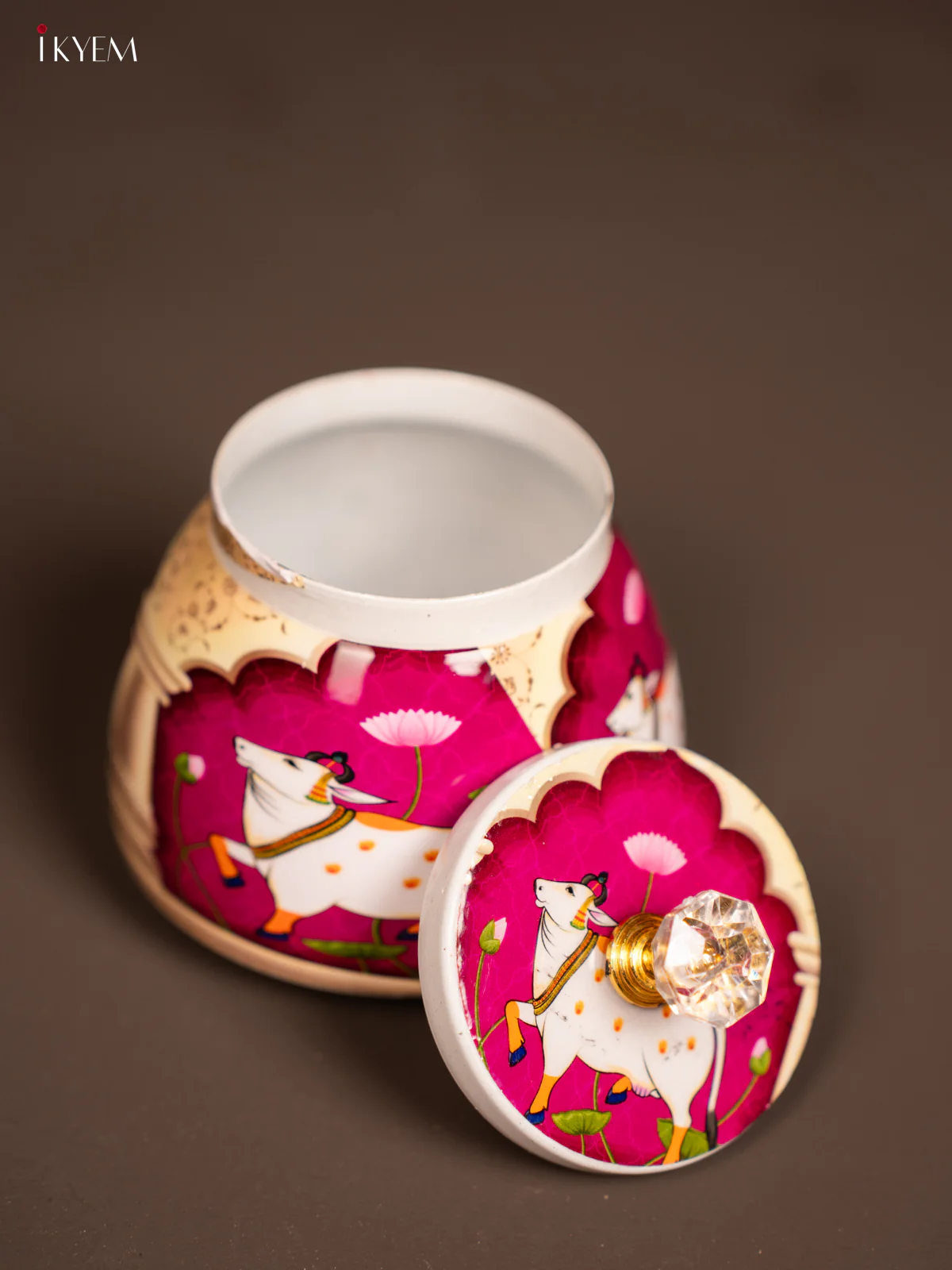 Pichwai Nuts jar - Cow - Purple - KF21160 - Image 4