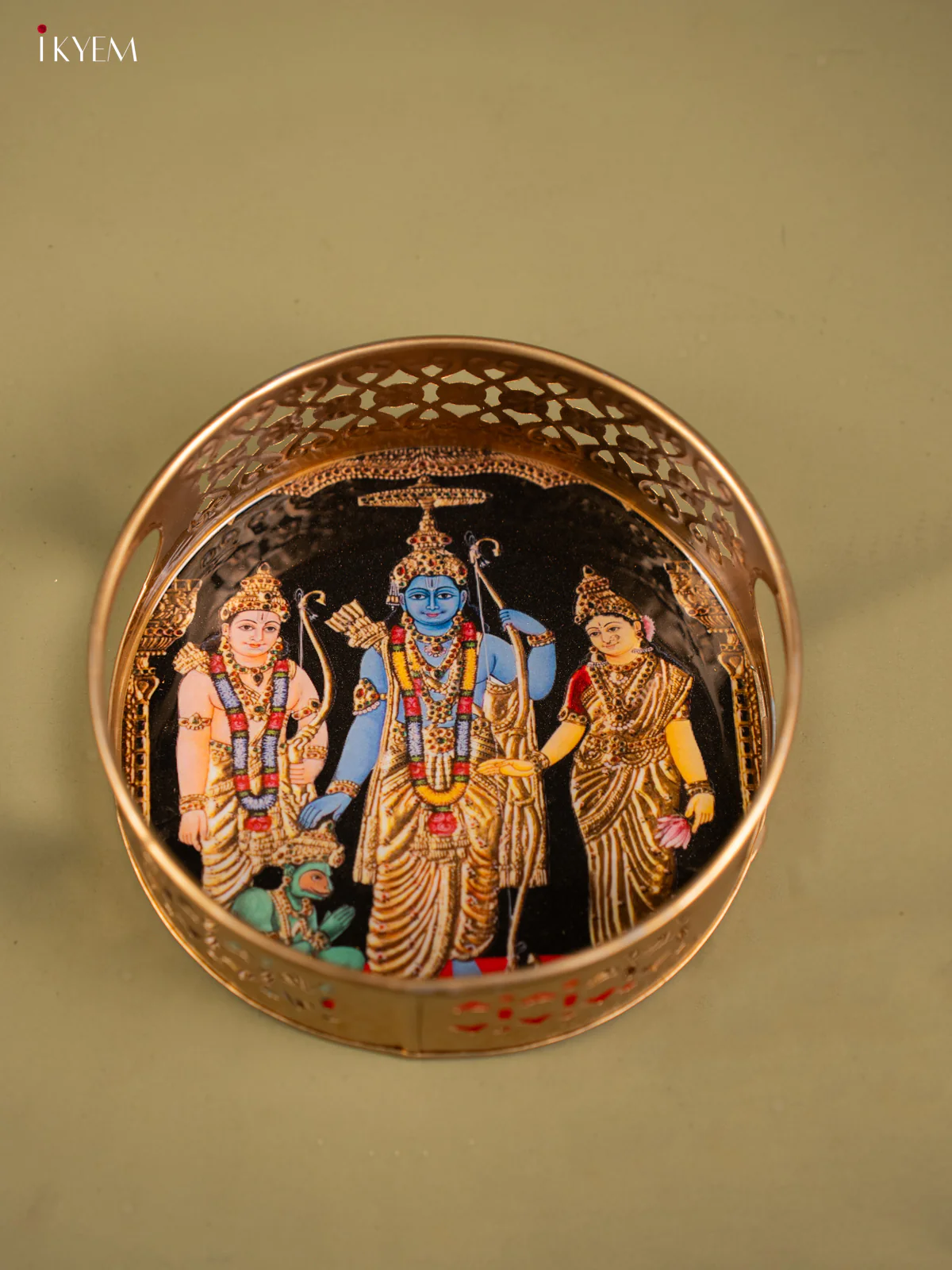 Rama Pattabishegam Printed Round Metal tray - KF24114 - Image 4