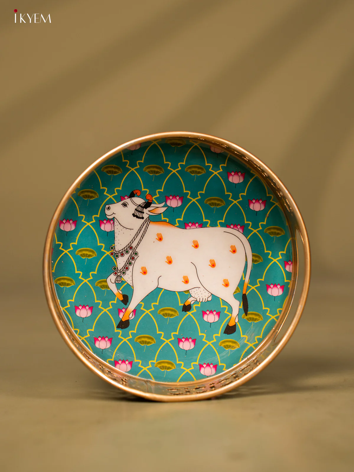 Metal Digital tray - Cow - 6 inch - Blue