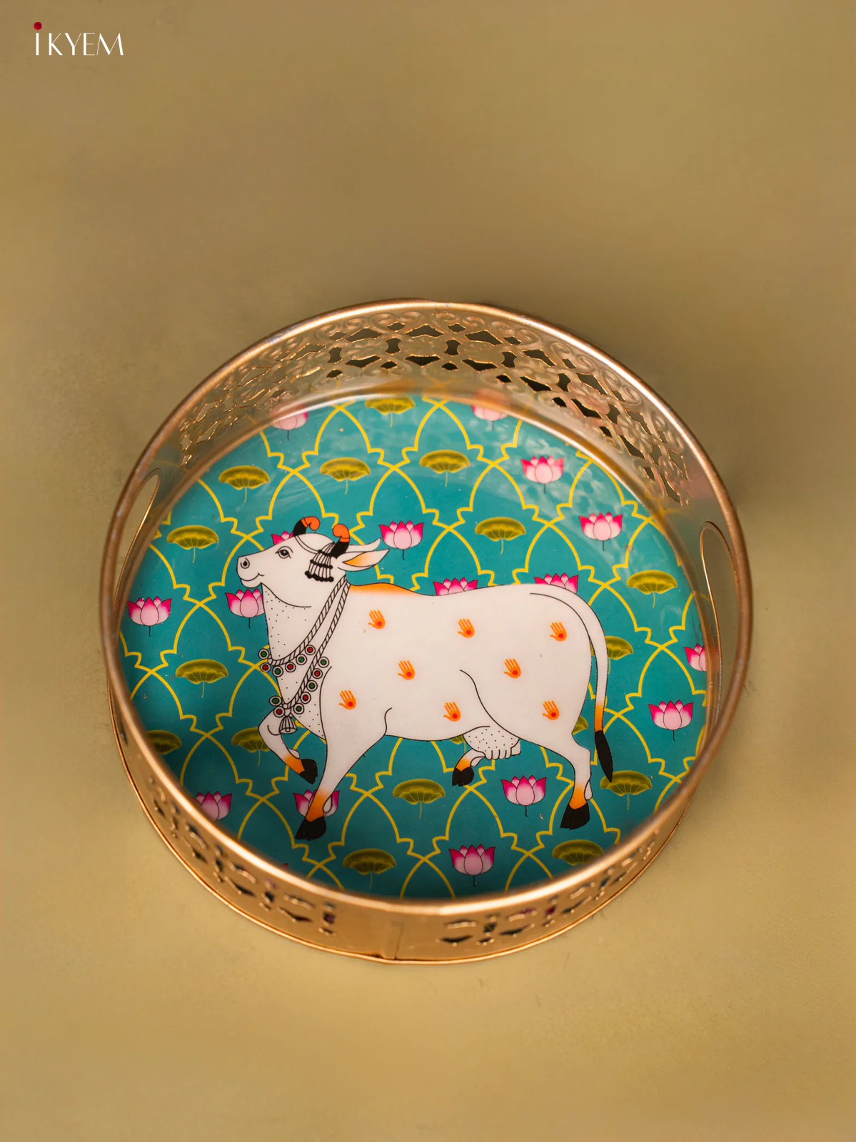 Metal Digital tray - Cow - 6 inch - Blue - Image 4