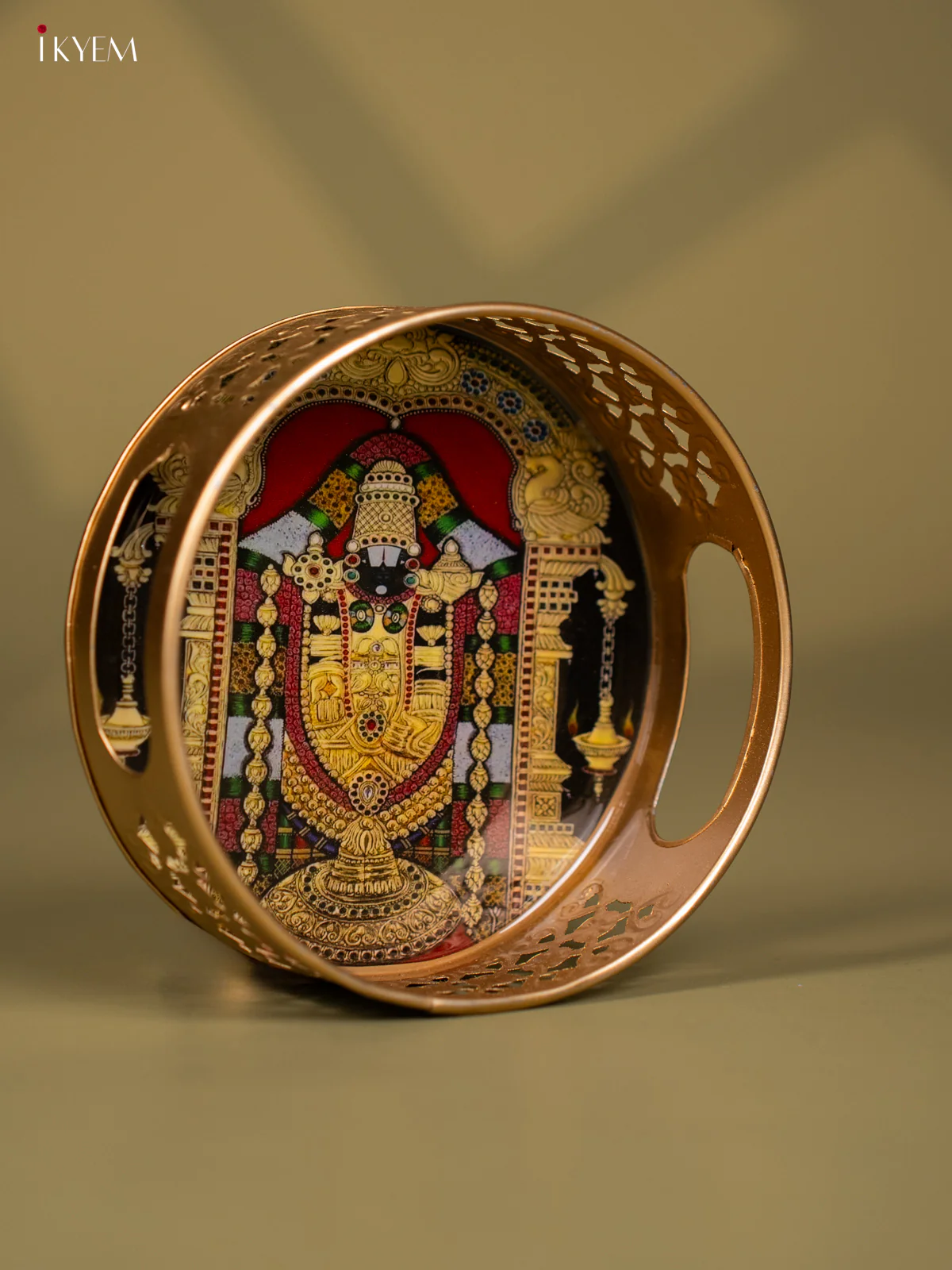 Lord Balaji Printed Round Metal tray - KF24158 - Image 2