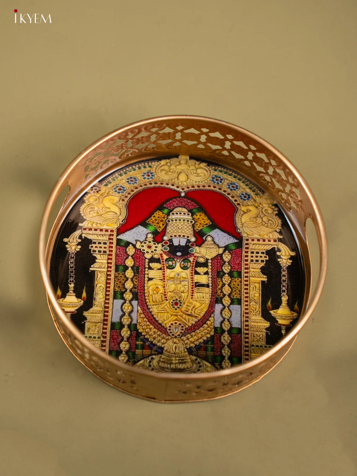 Lord Balaji Printed Round Metal tray - KF24158 - Image 4