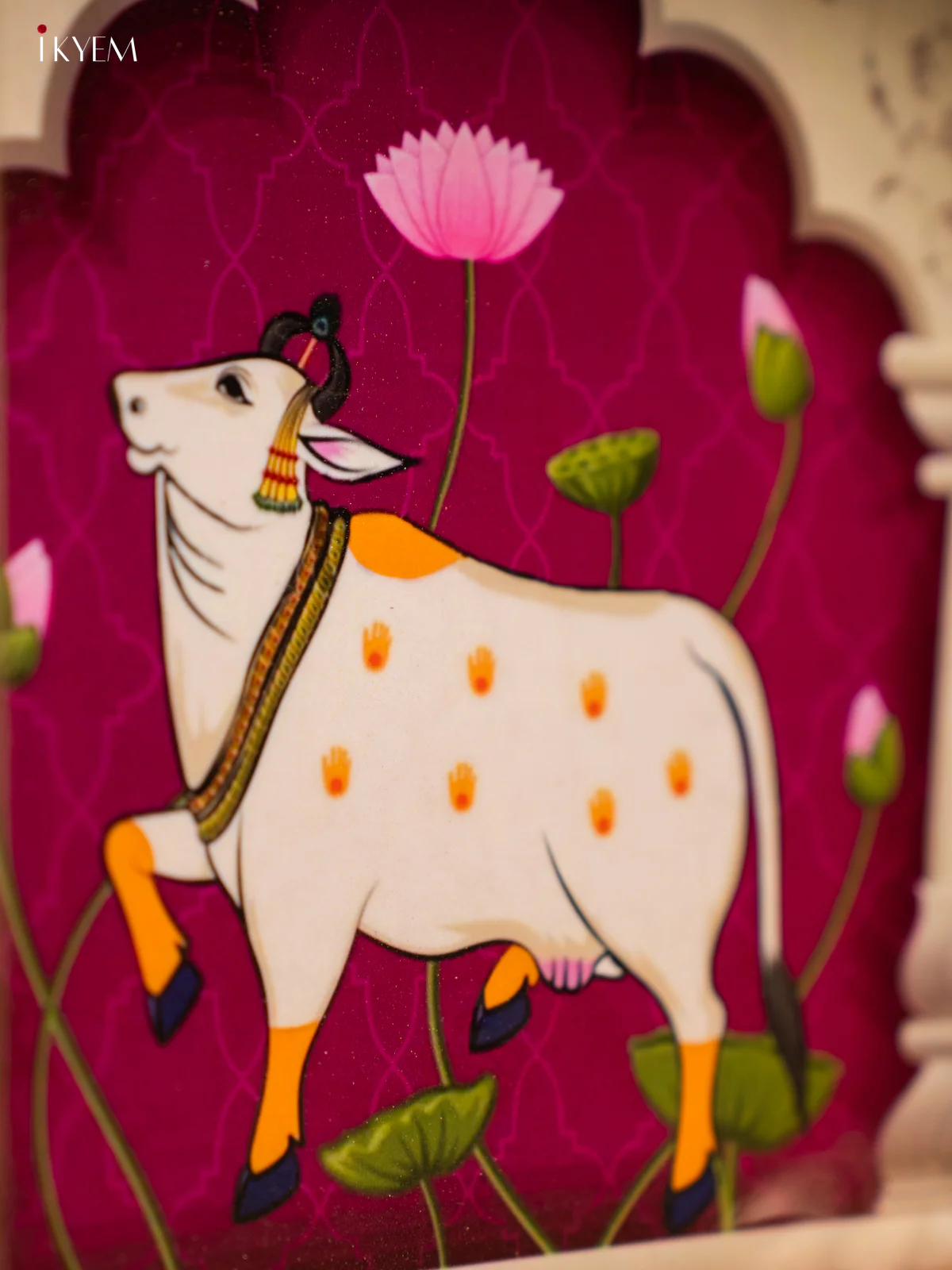 Metal Digital tray Square - Cow & Calf - Purple - 8 Inch - KF24174 - Image 3