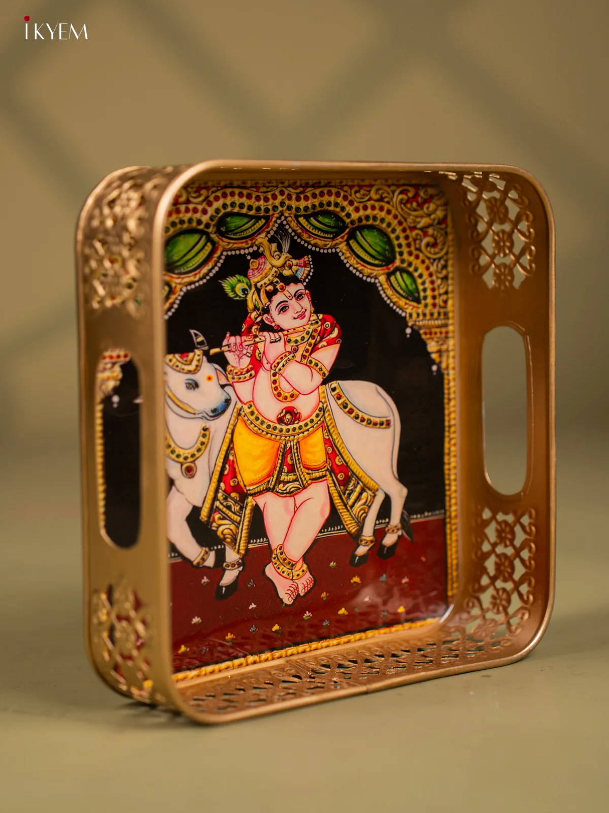 Metal Digital tray Square - Krishan &Cow    - 8 Inch - KF24175 - Image 2