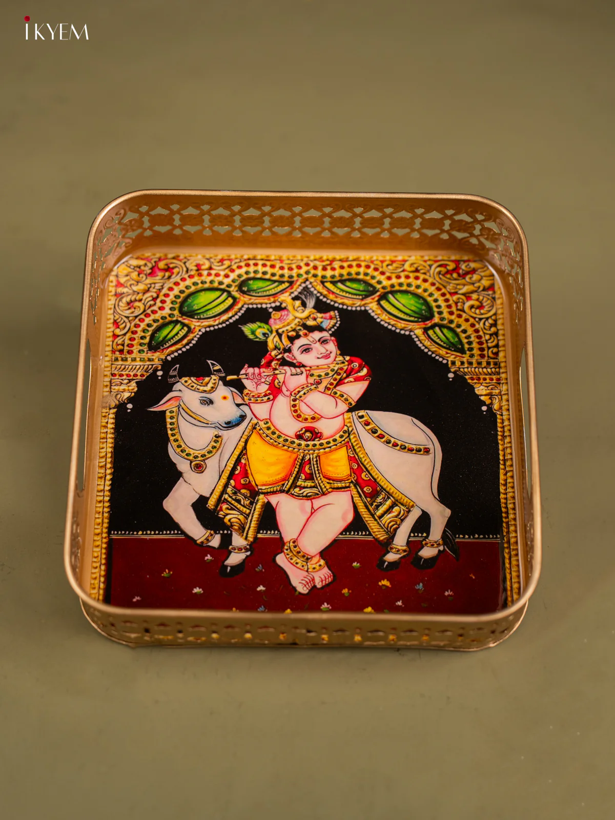 Metal Digital tray Square - Krishan &Cow    - 8 Inch - KF24175 - Image 4
