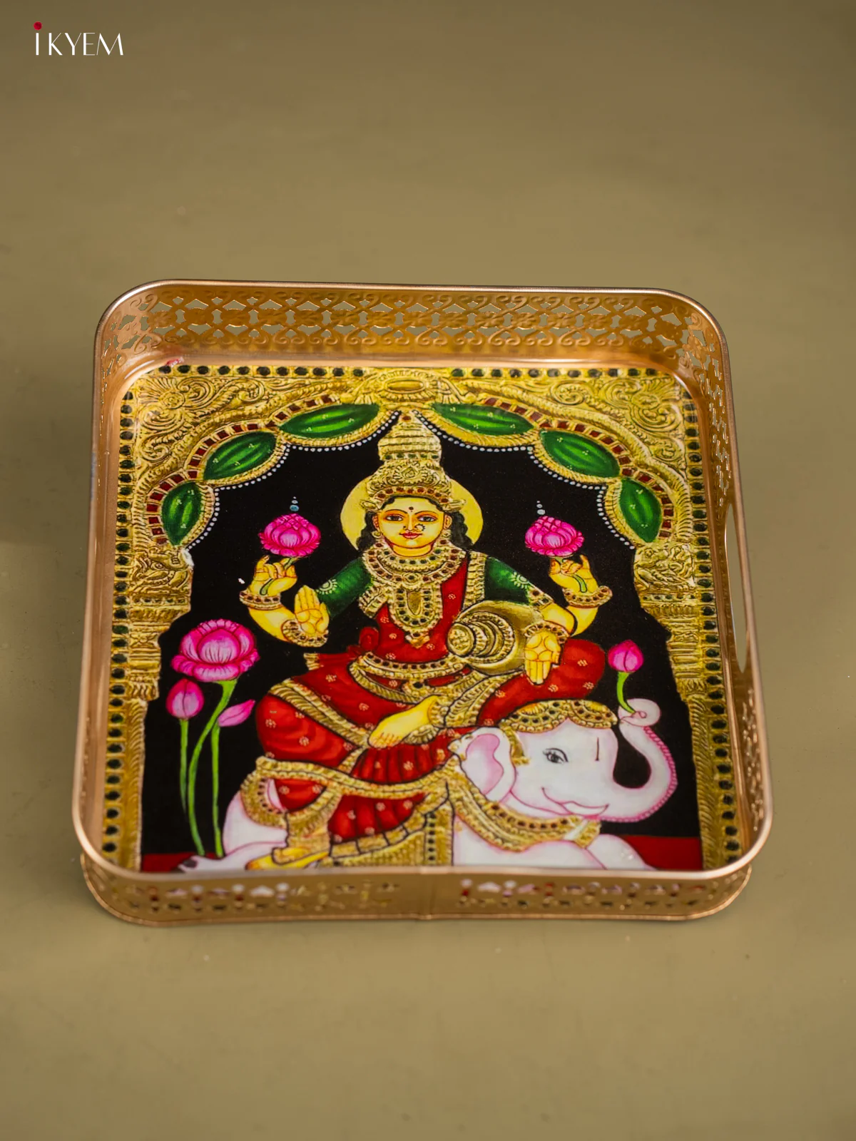 Metal Digital tray Square -Lakshmi - 10 Inch - KF25147 - Image 4