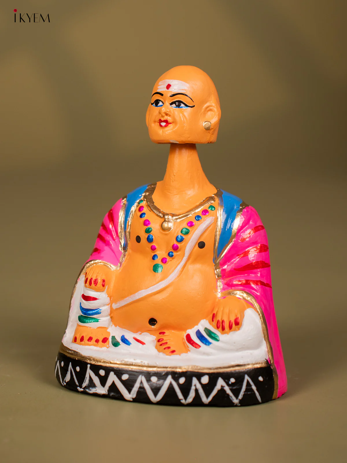 Thanjavur Dancing Doll - Couples - 7 Inch - Pink & Blue - KF26124 - Image 4