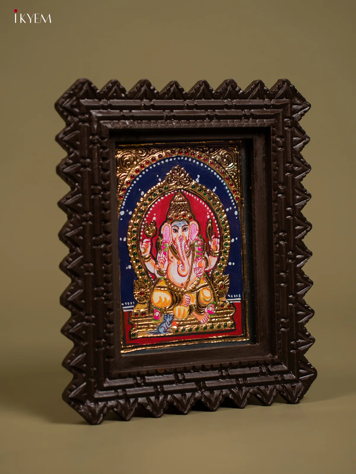 Ganesha Tanjore painting - Tanjore Painting (11x9) - Inch - KF26149 - Image 2