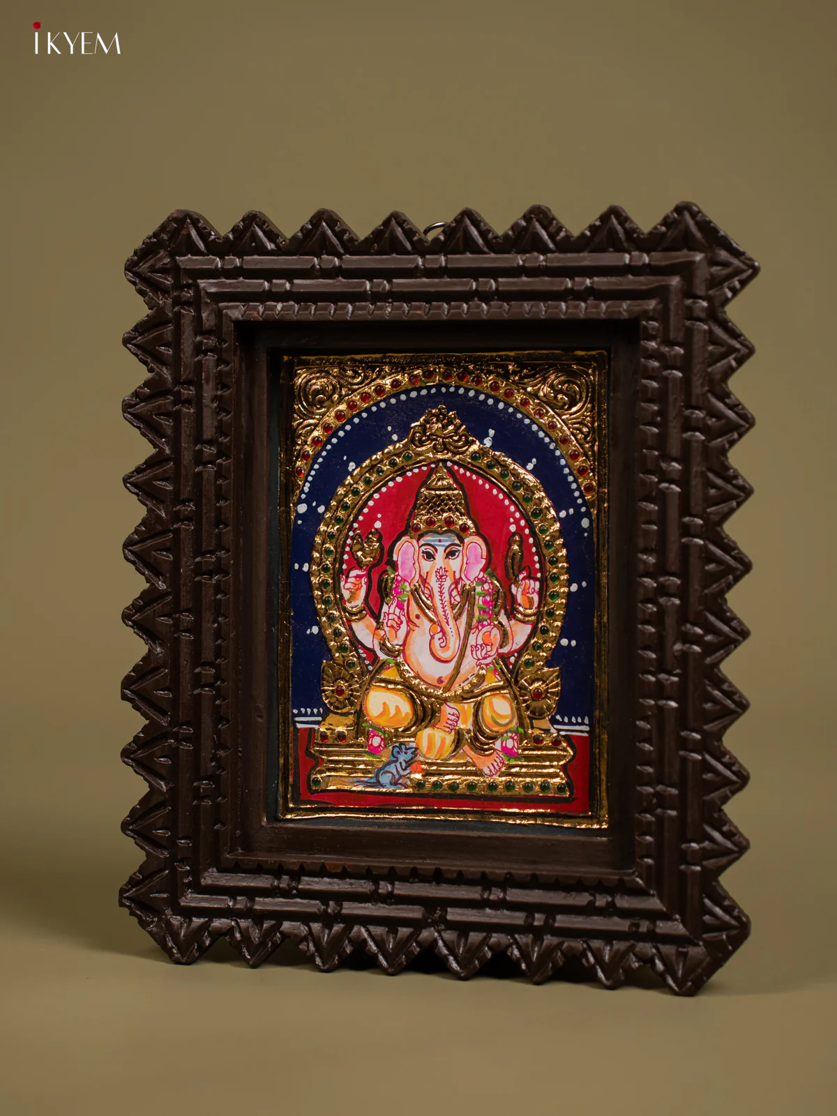 Ganesha Tanjore painting - Tanjore Painting (11x9) - Inch - KF26149 - Image 3