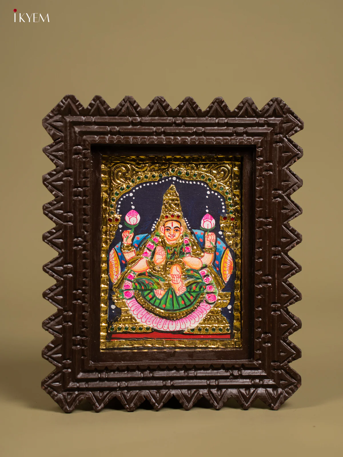 Ashatalakshmi Tanjore painting - Tanjore Painting (11x9) - Inch - KF26152