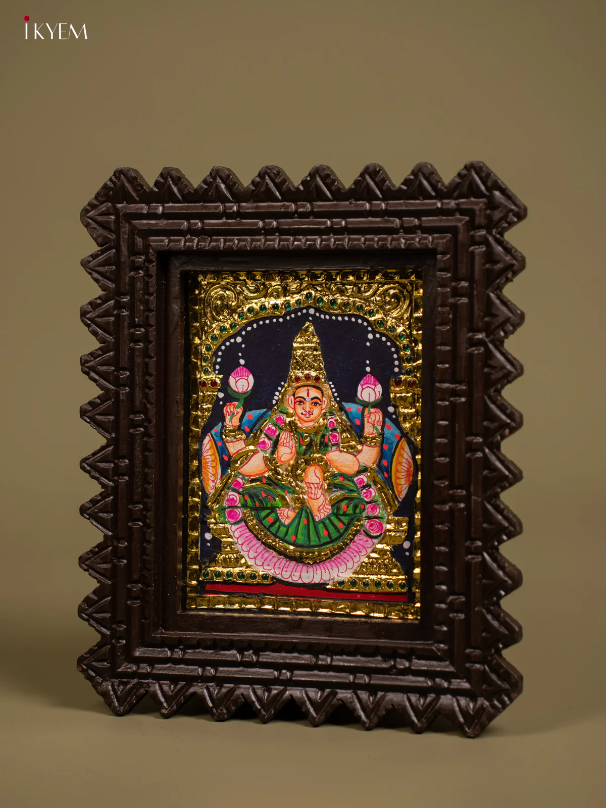 Ashatalakshmi Tanjore painting - Tanjore Painting (11x9) - Inch - KF26152 - Image 3