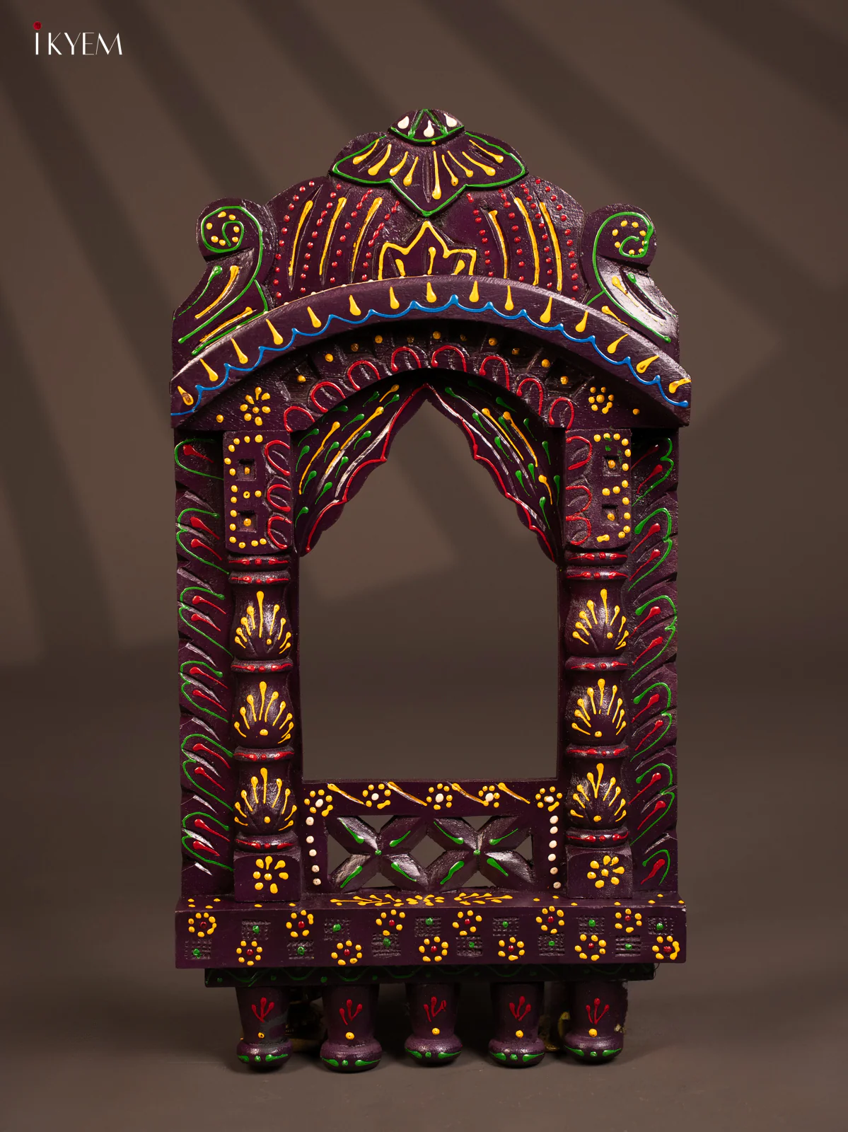 Hand Painted Wooden jharokha - Purple - KF30143
