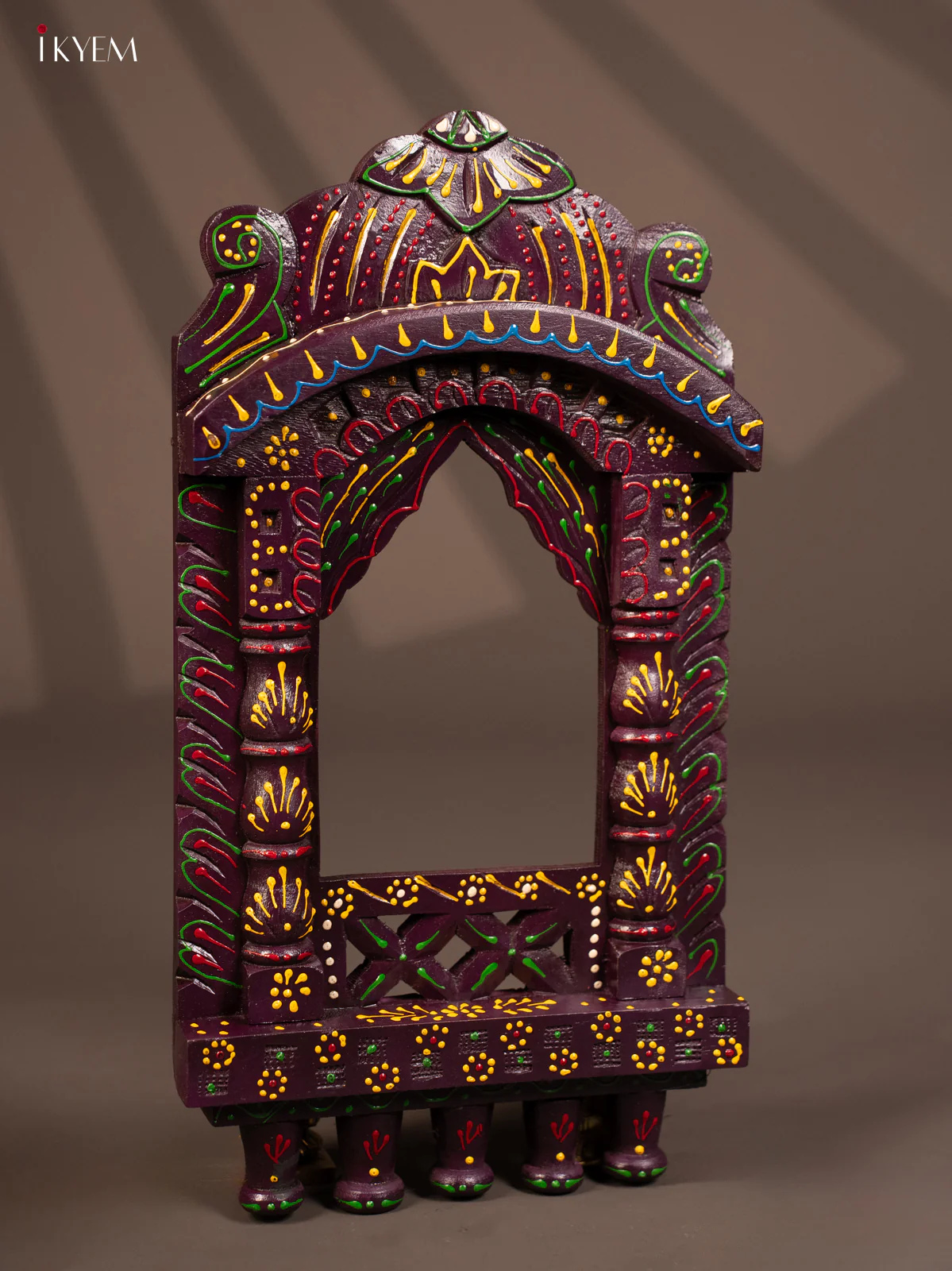 Hand Painted Wooden jharokha - Purple - KF30143 - Image 2