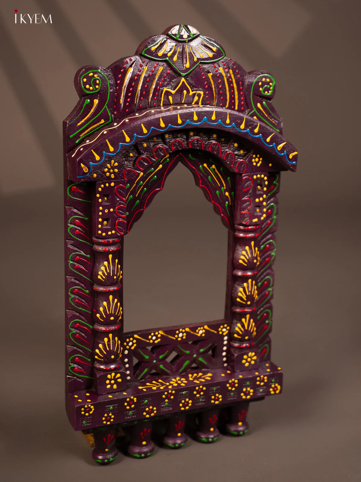 Hand Painted Wooden jharokha - Purple - KF30143 - Image 4
