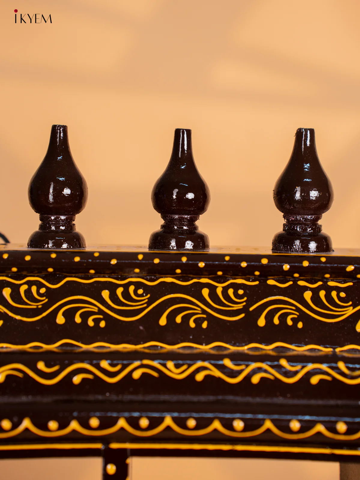 Wooden Hand Painted Ornament Golu Display Frame with 12 Rectangle Boxes -Coffee Brown - KG01112 - Image 3