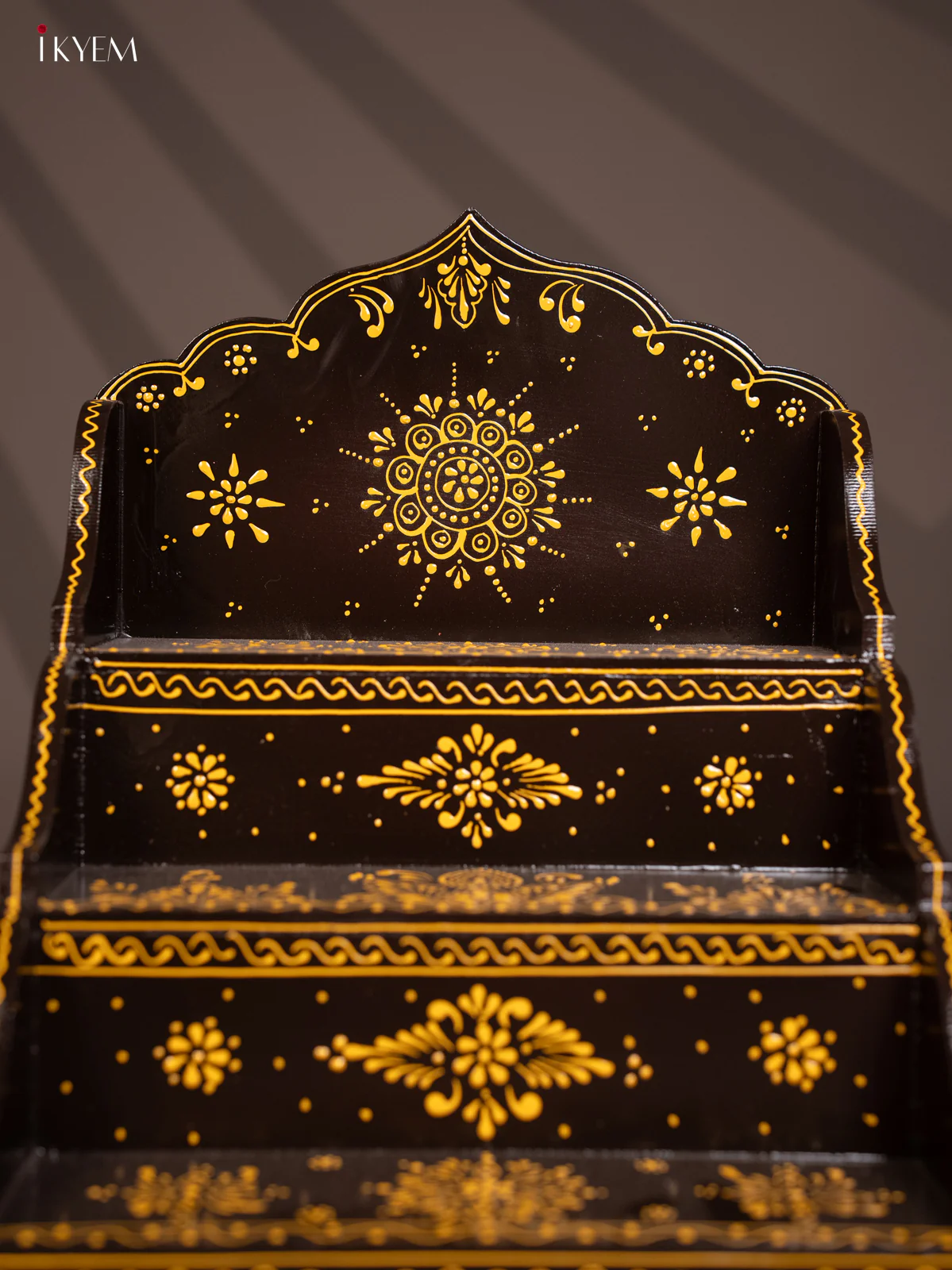WOODEN HANDPAINTED 3 STEP GOLU PADI - Coffee brown - KG01120 - Image 2