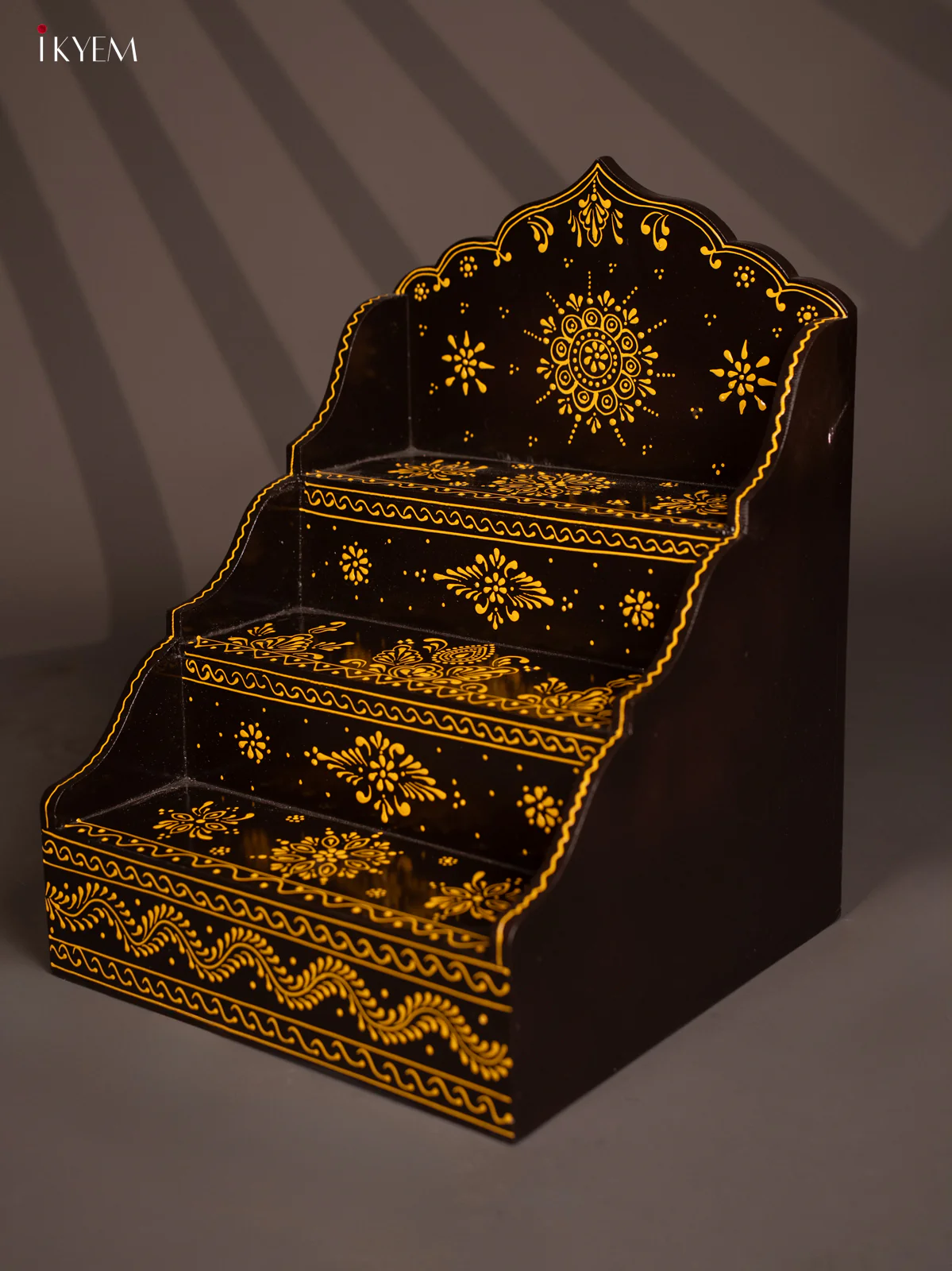 WOODEN HANDPAINTED 3 STEP GOLU PADI - Coffee brown - KG01120 - Image 5