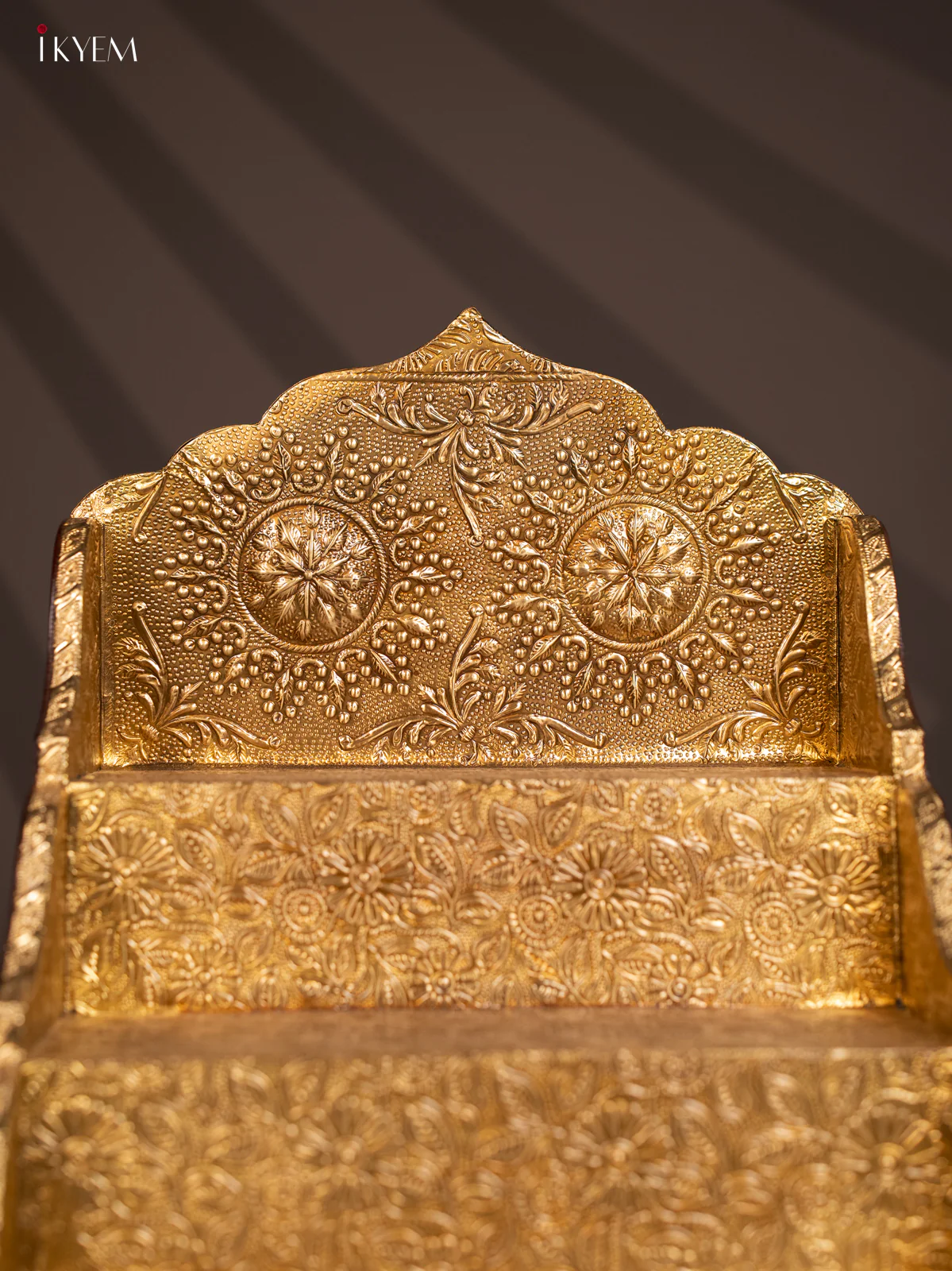 Brass Fitting Wooden 3-Step  Golu Padi - 14 Inches - KG01125 - Image 2