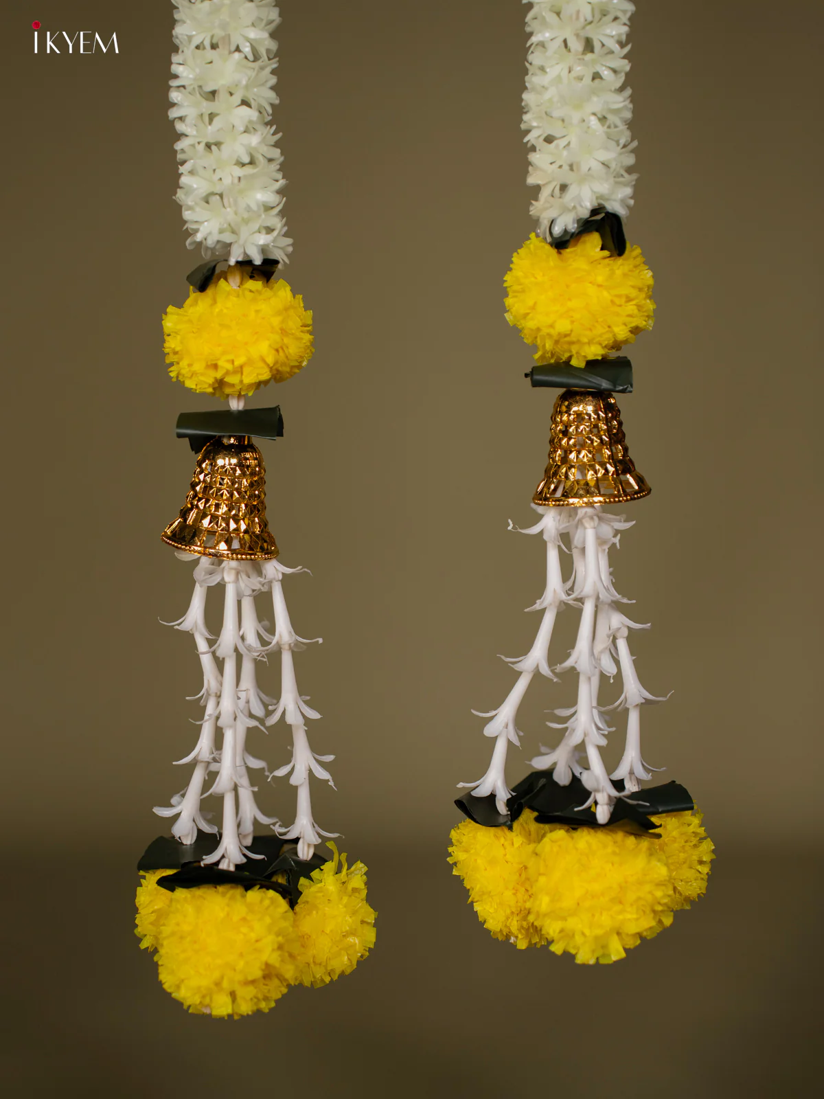 Artificial flowers Toran - Light pink with yellow - 61 Inch - KG04117 - Image 4