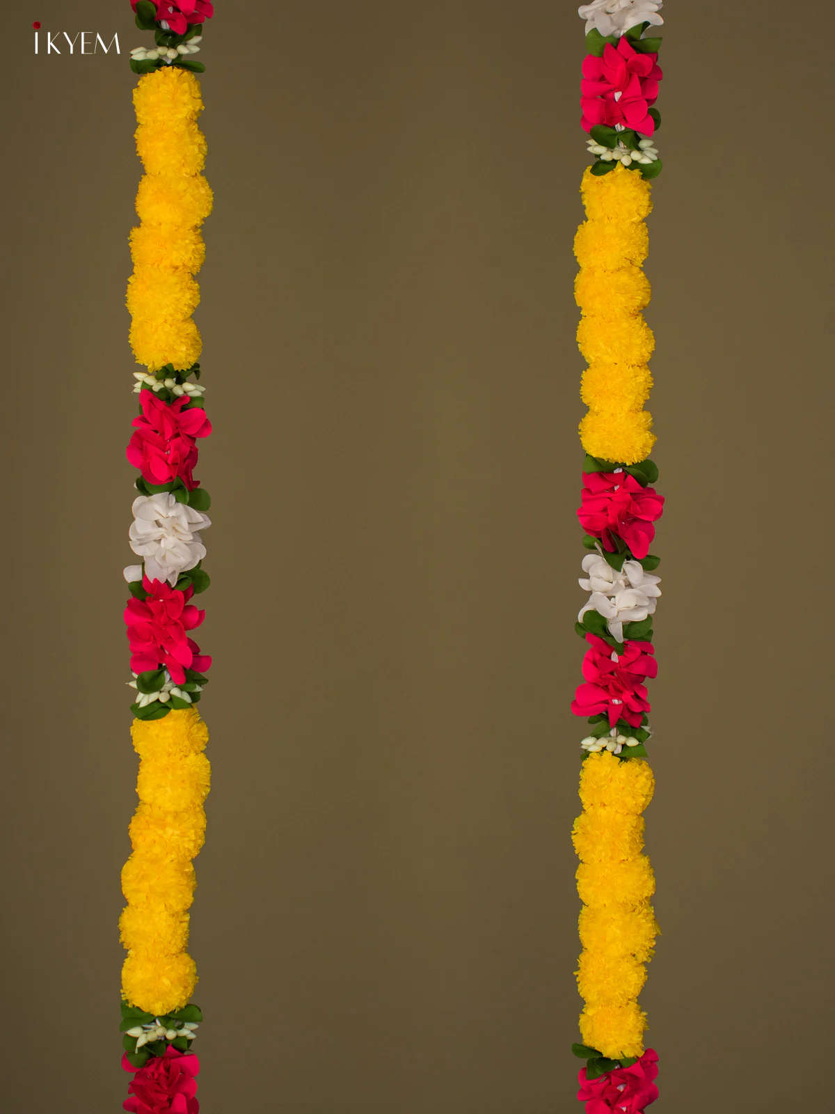 Artificial flowers Toran - Dark pink with yellow - 62 Inch - KG04119 - Image 2